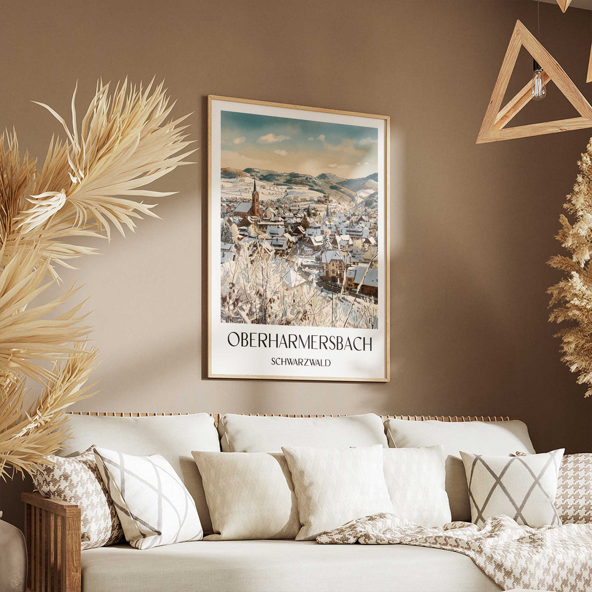 oberharmersbach-schwarzwald-deutschland-poster-aquarell