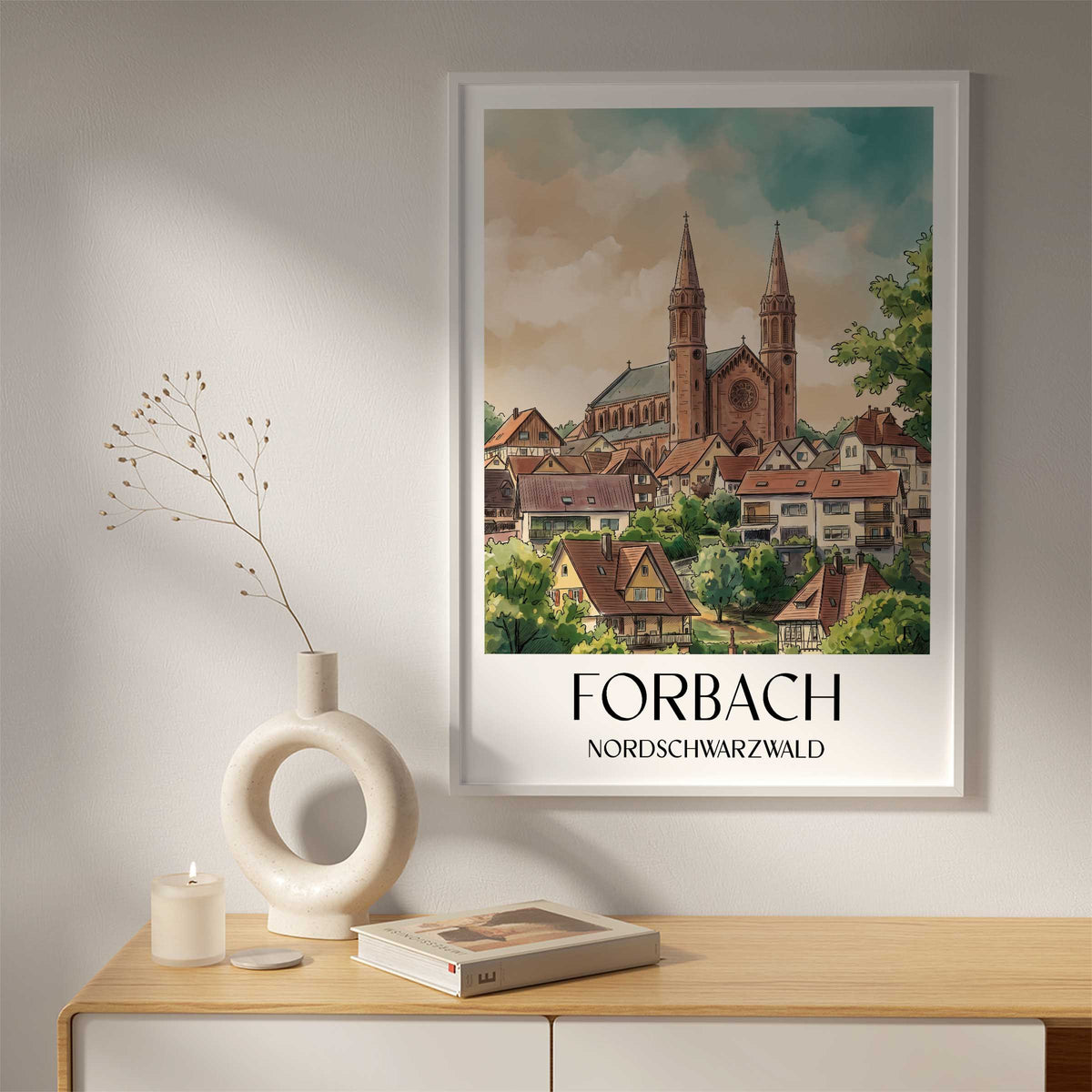 forbach-nordschwarzwald-deutschland-poster-aquarell