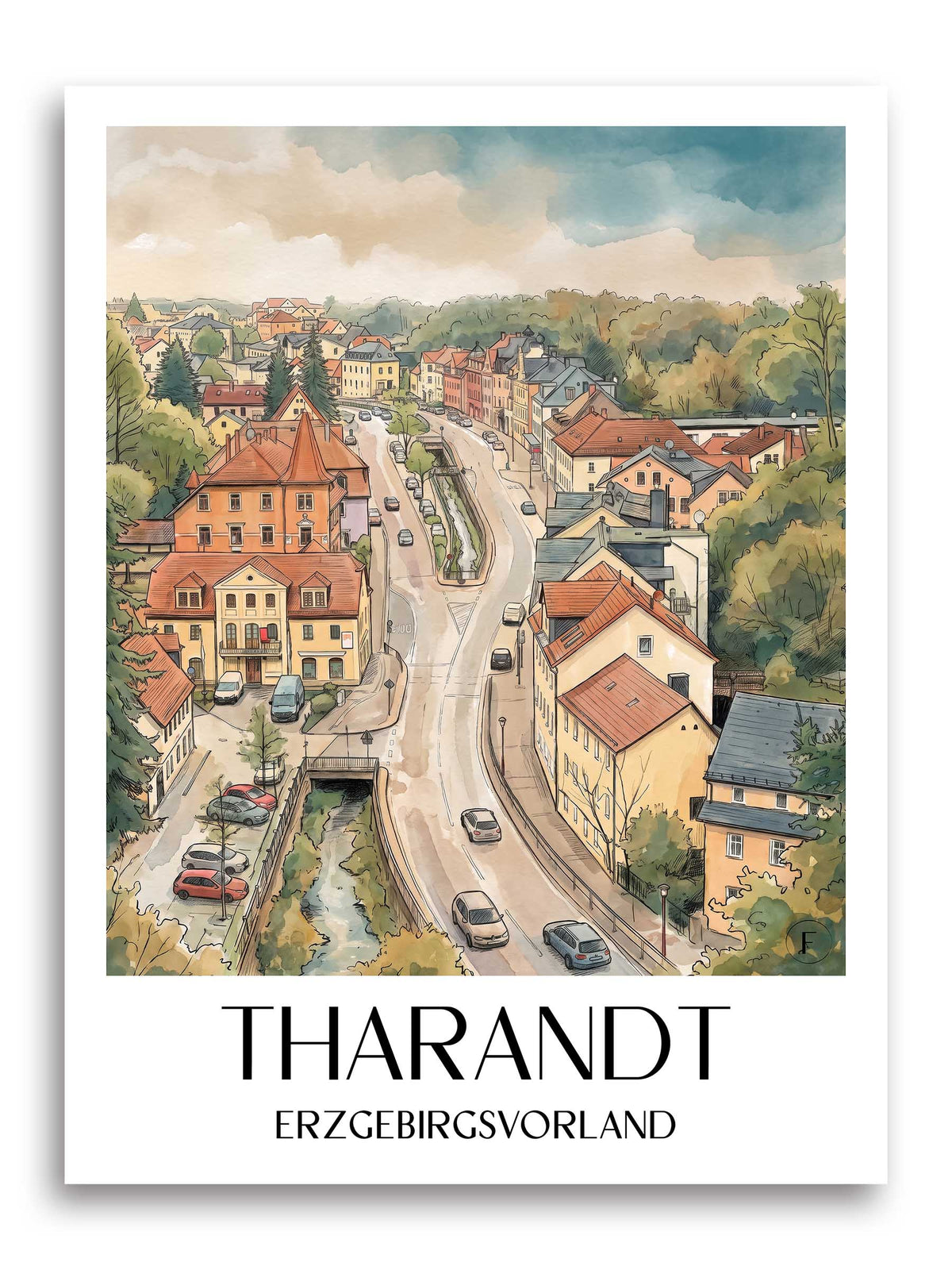 tharandt-erzgebirgsvorland-deutschland-poster-aquarell