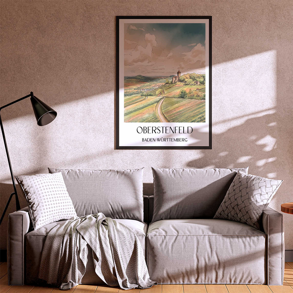 oberstenfeld-baden-württemberg-deutschland-poster-aquarell