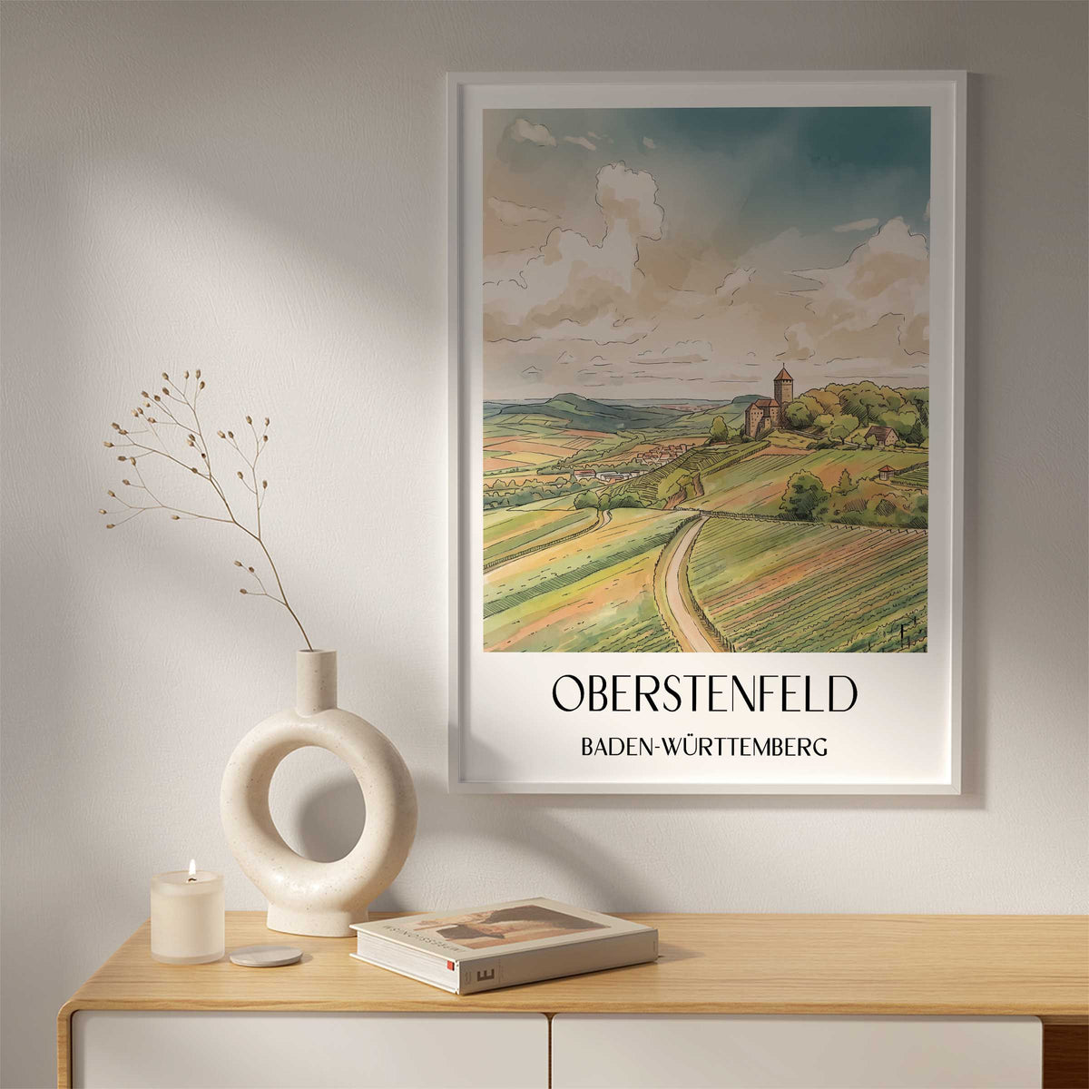 oberstenfeld-baden-württemberg-deutschland-poster-aquarell