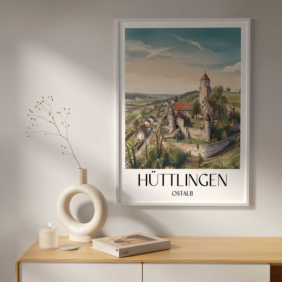 hüttlingen-ostalb-deutschland-poster-aquarell