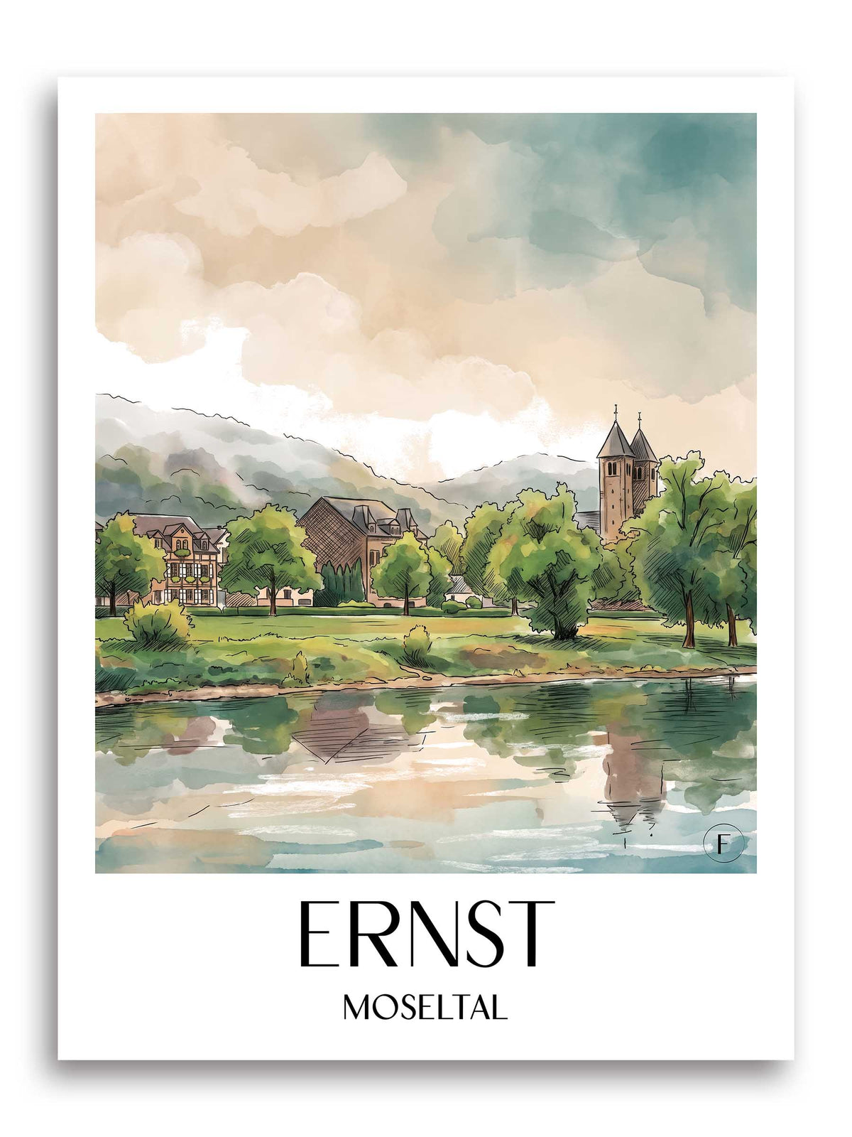 ernst-moseltal-deutschland-poster-aquarell