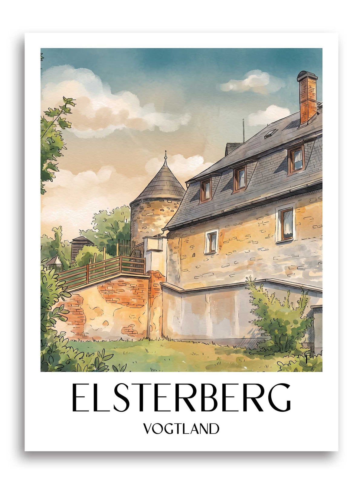 elsterberg-vogtland-deutschland-poster-aquarell