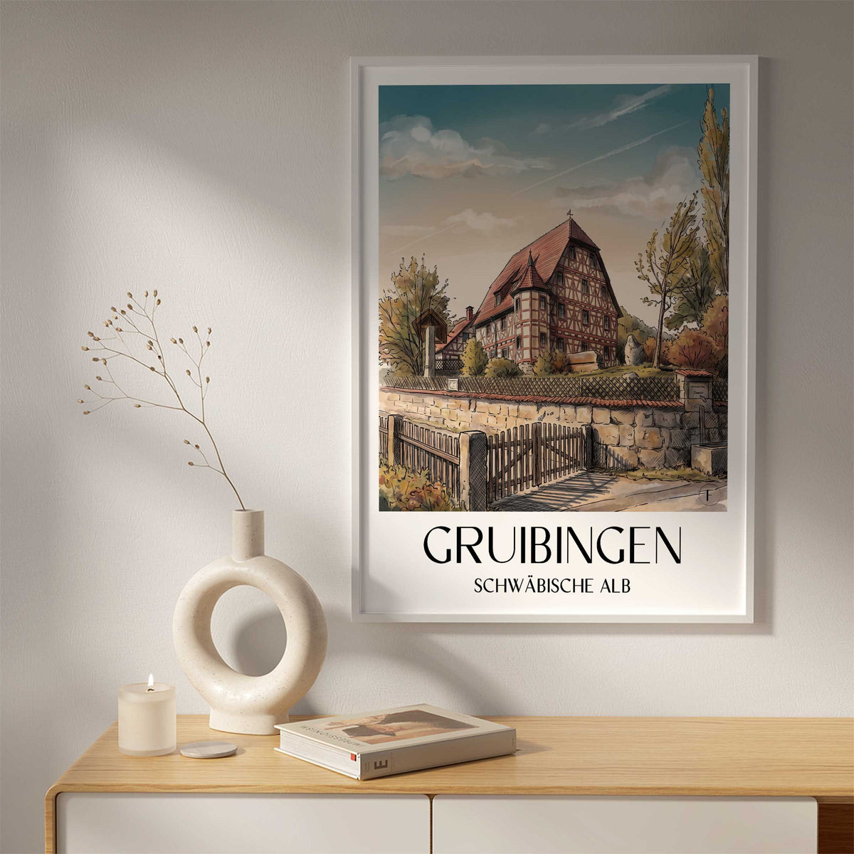 gruibingen-schwäbische-alb-deutschland-poster-aquarell