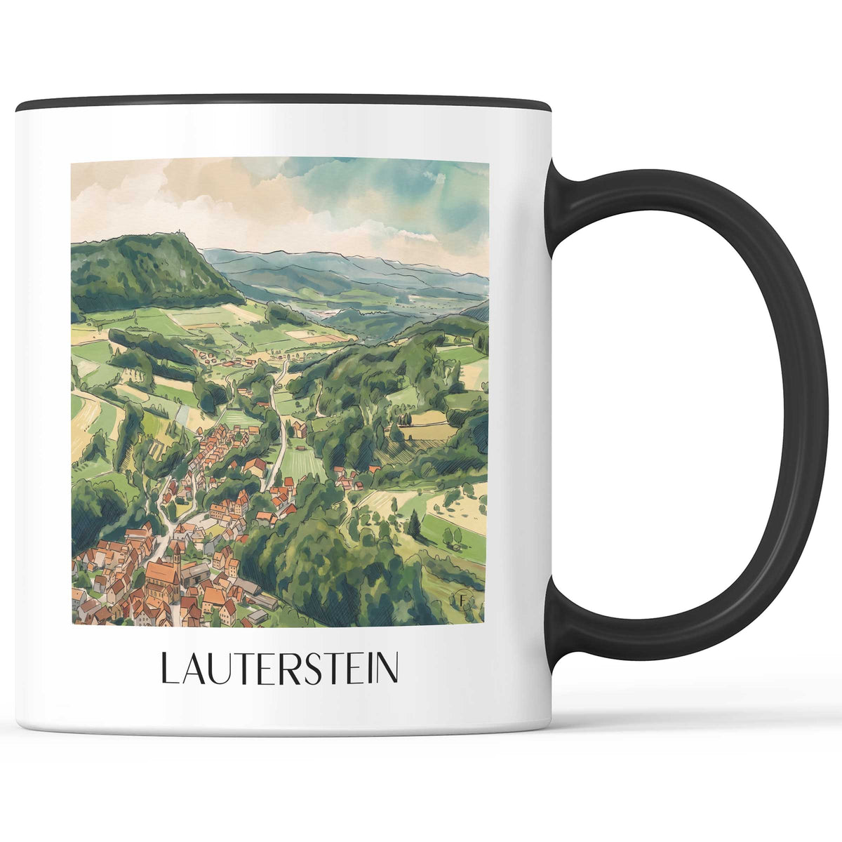 lauterstein-schwäbische-alb-deutschland-kaffeebecher-aquarell