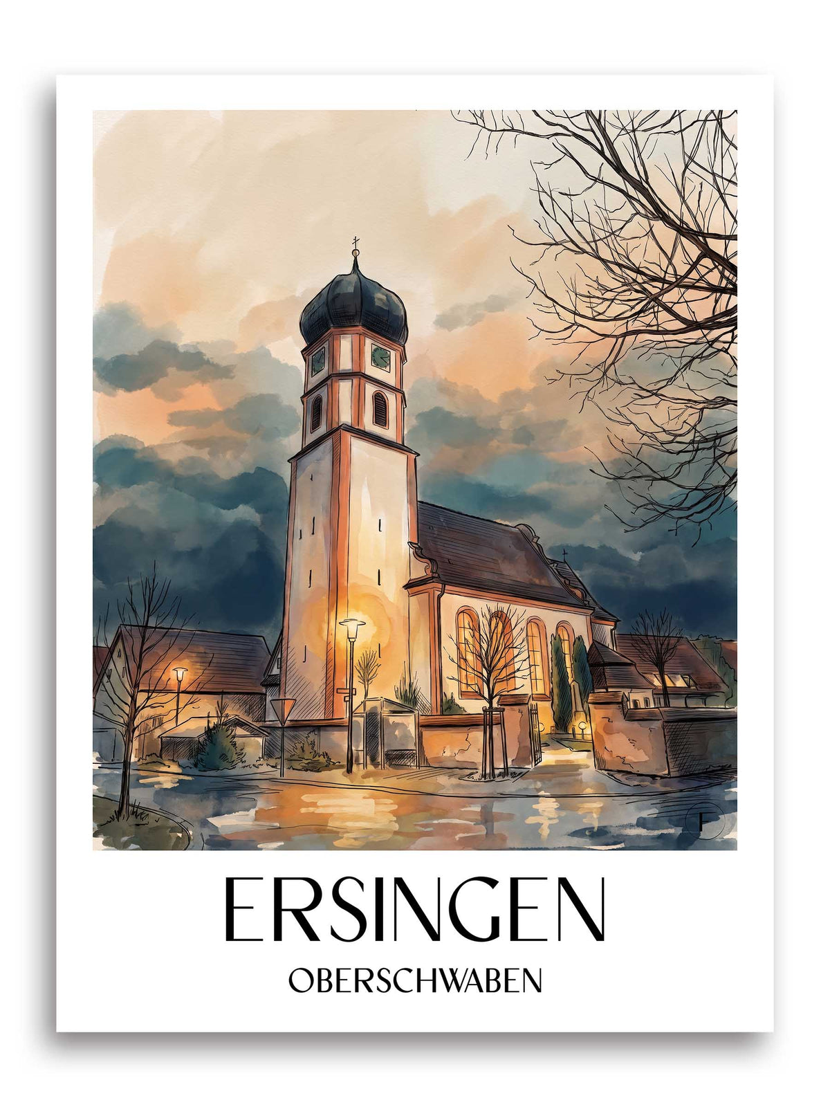 ersingen-oberschwaben-deutschland-poster-aquarell