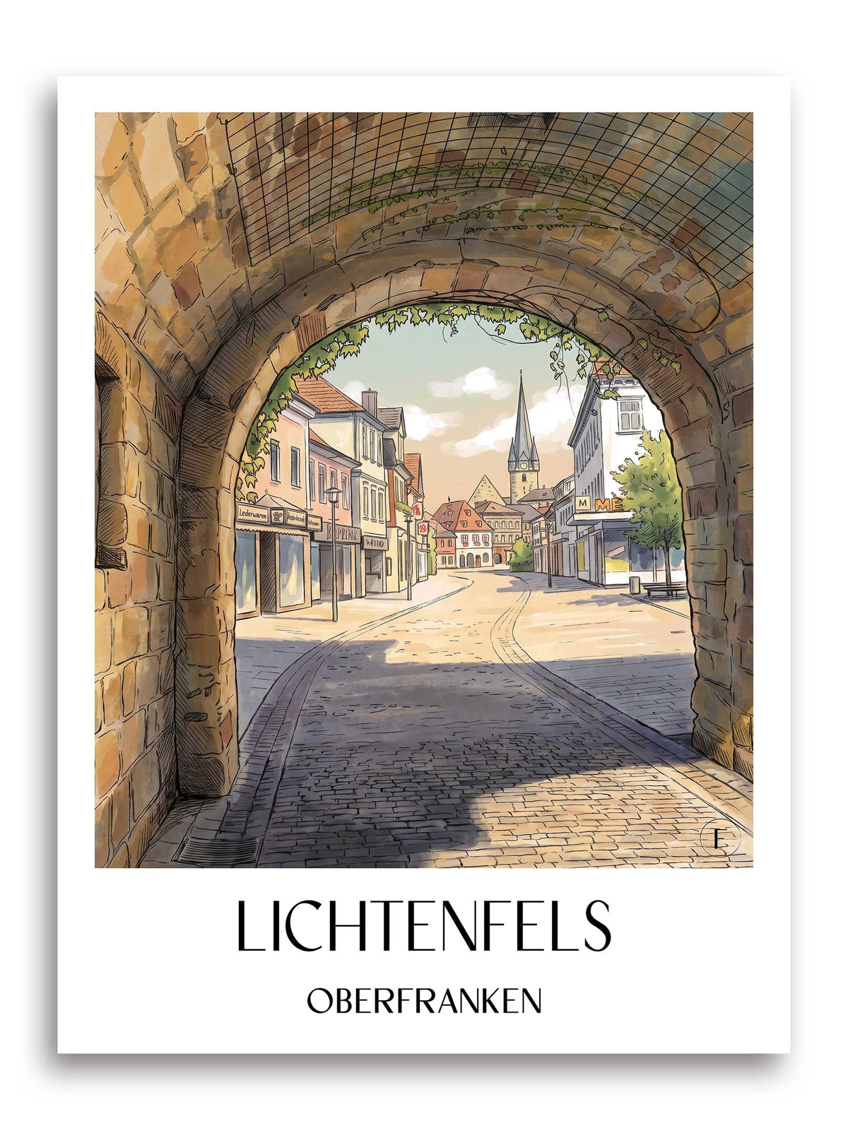 lichtenfels-oberfranken-deutschland-poster-aquarell