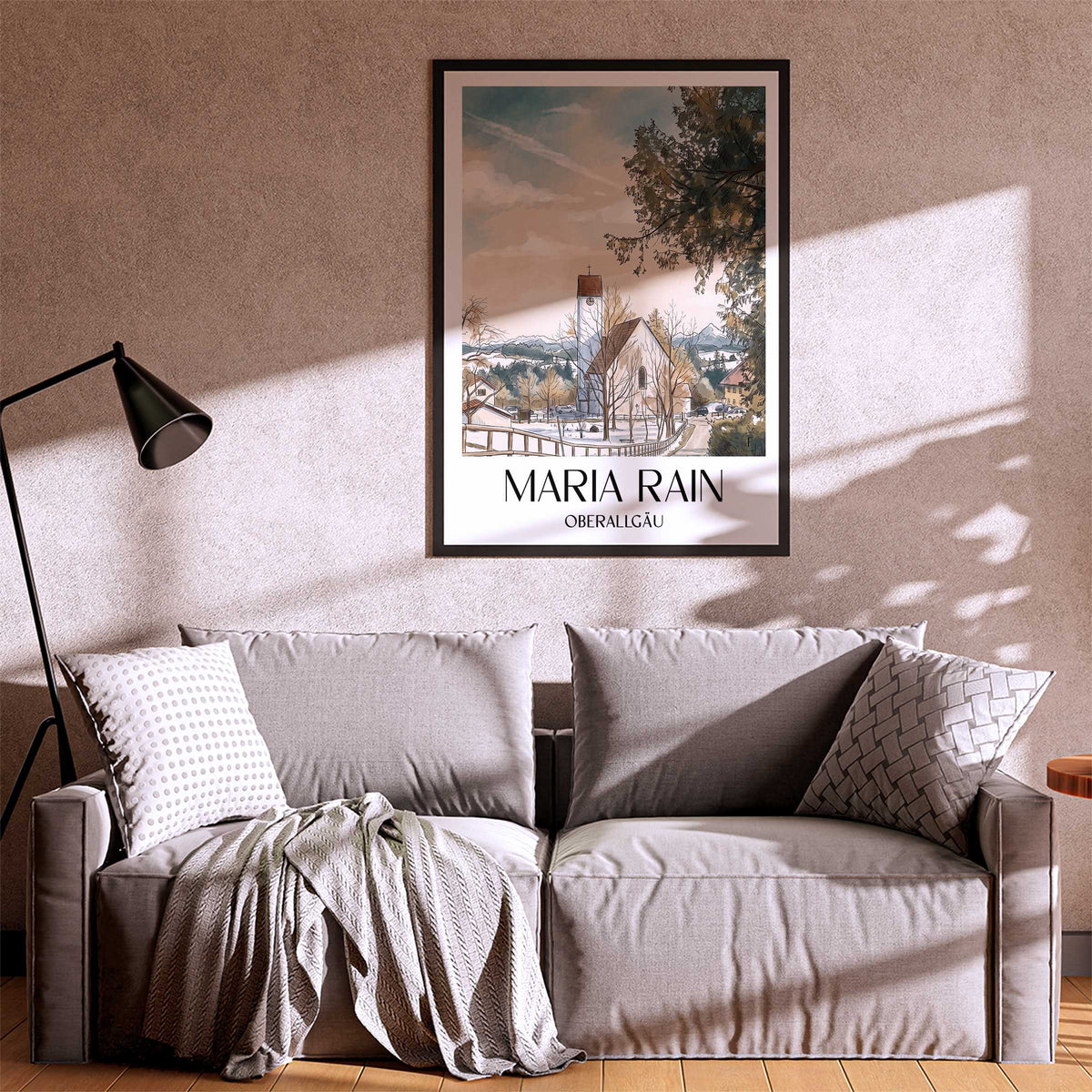 maria-rain-oberallgäu-deutschland-poster-aquarell