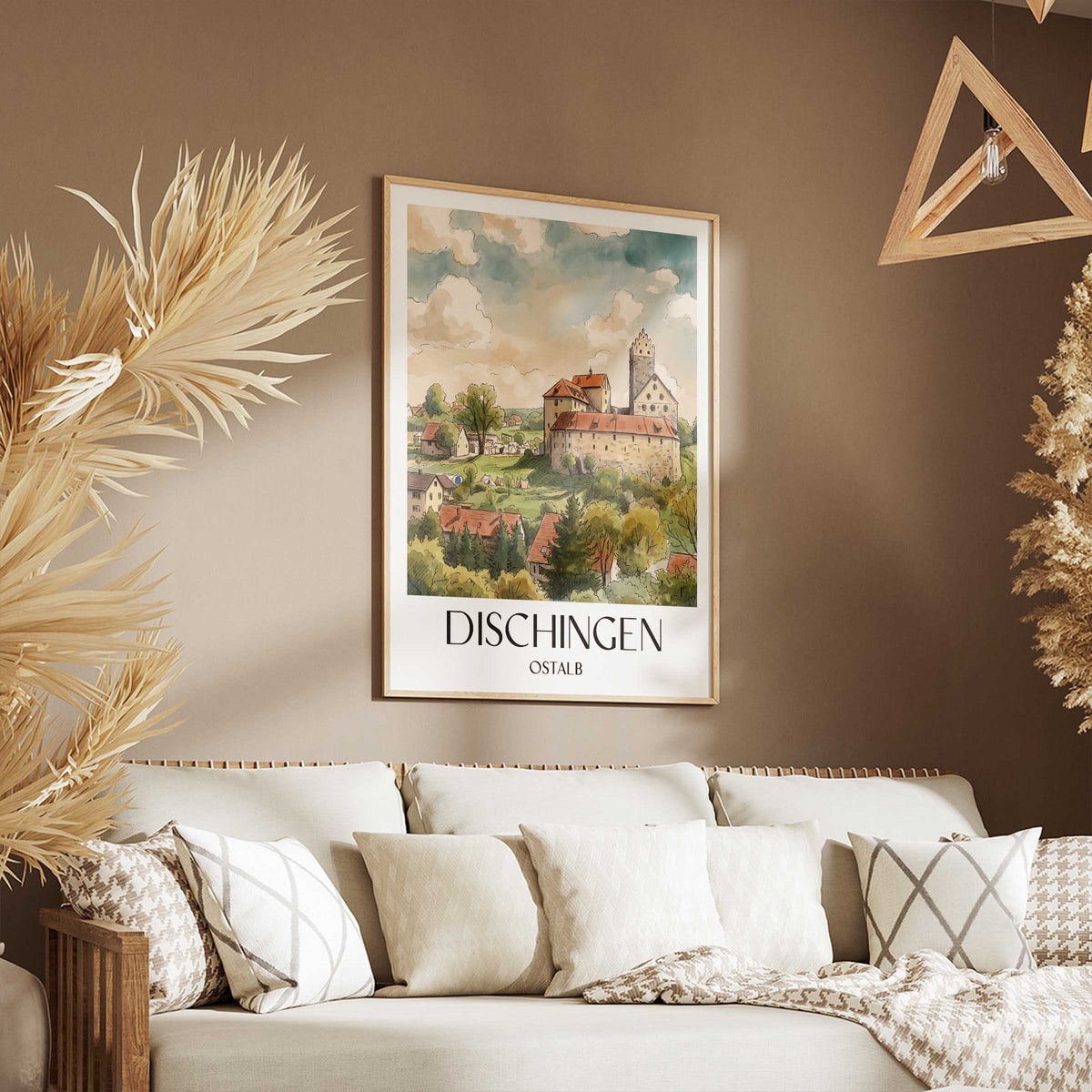 dischingen-ostalb-deutschland-poster-aquarell