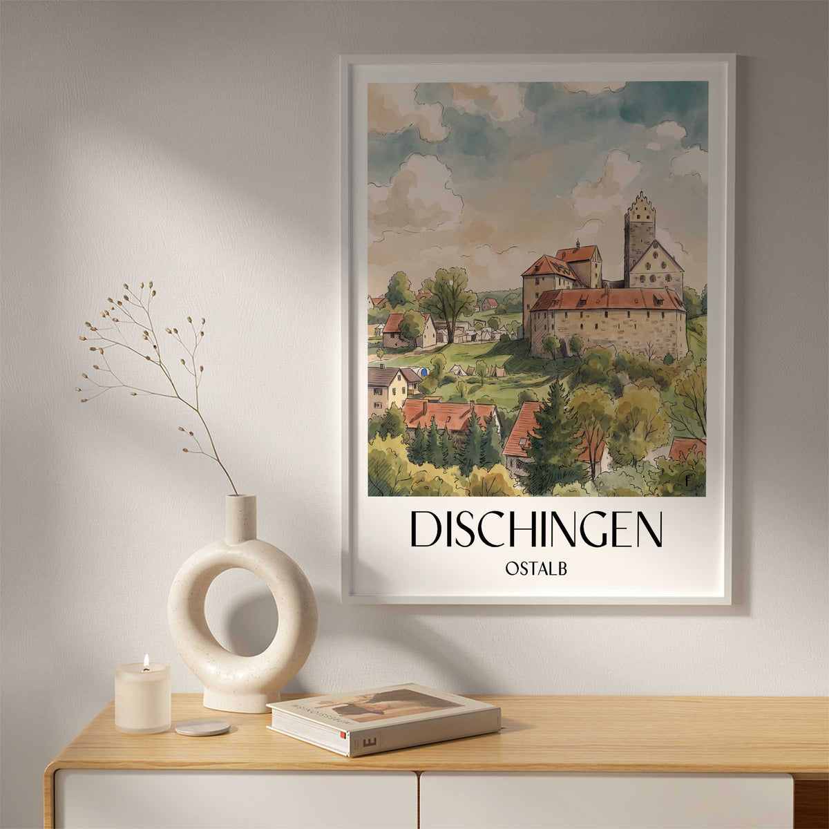 dischingen-ostalb-deutschland-poster-aquarell