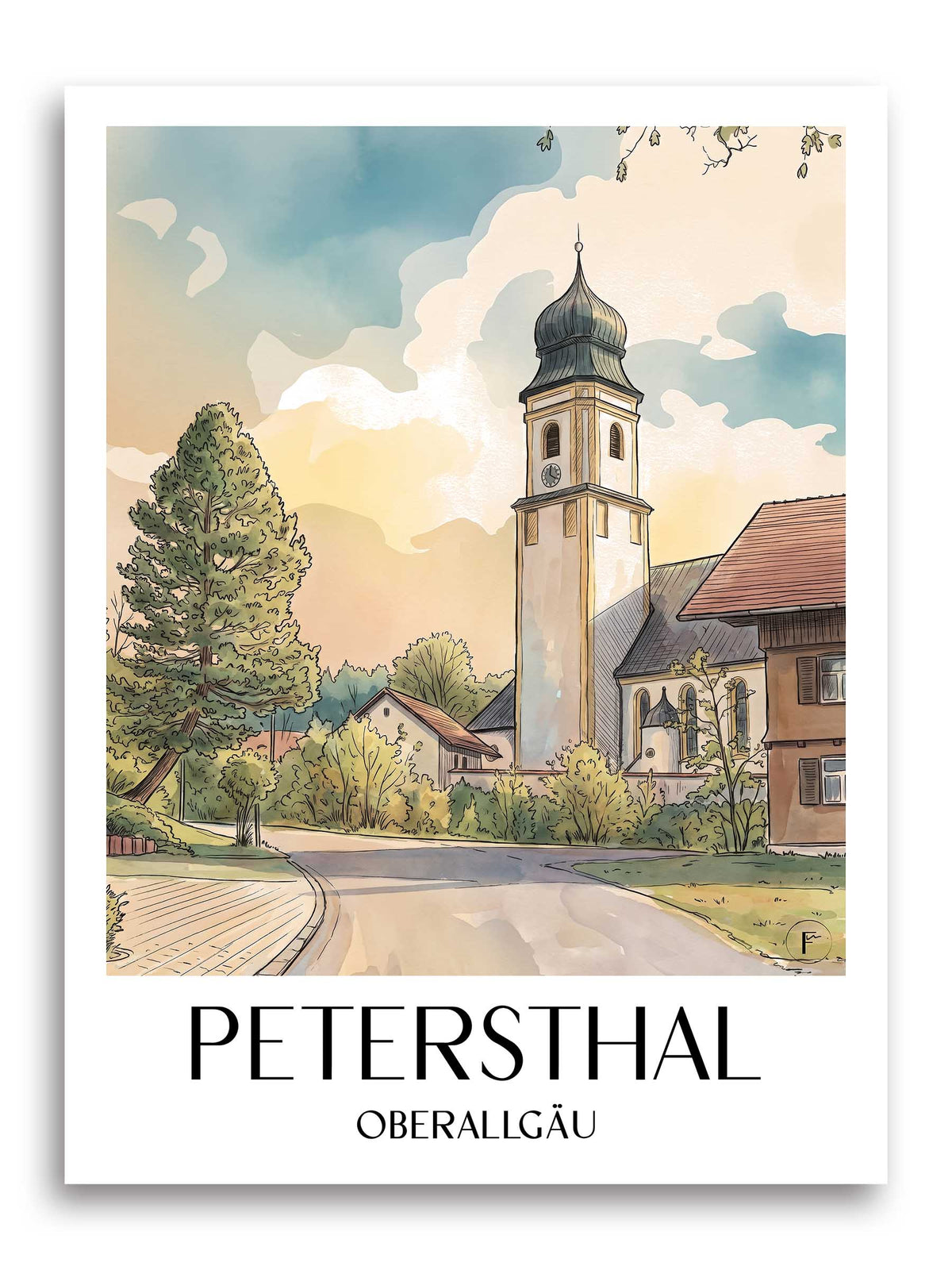 petersthal-oberallgäu-deutschland-poster-aquarell