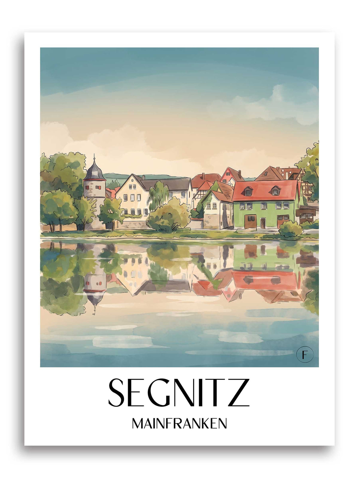 segnitz-mainfranken-deutschland-poster-aquarell