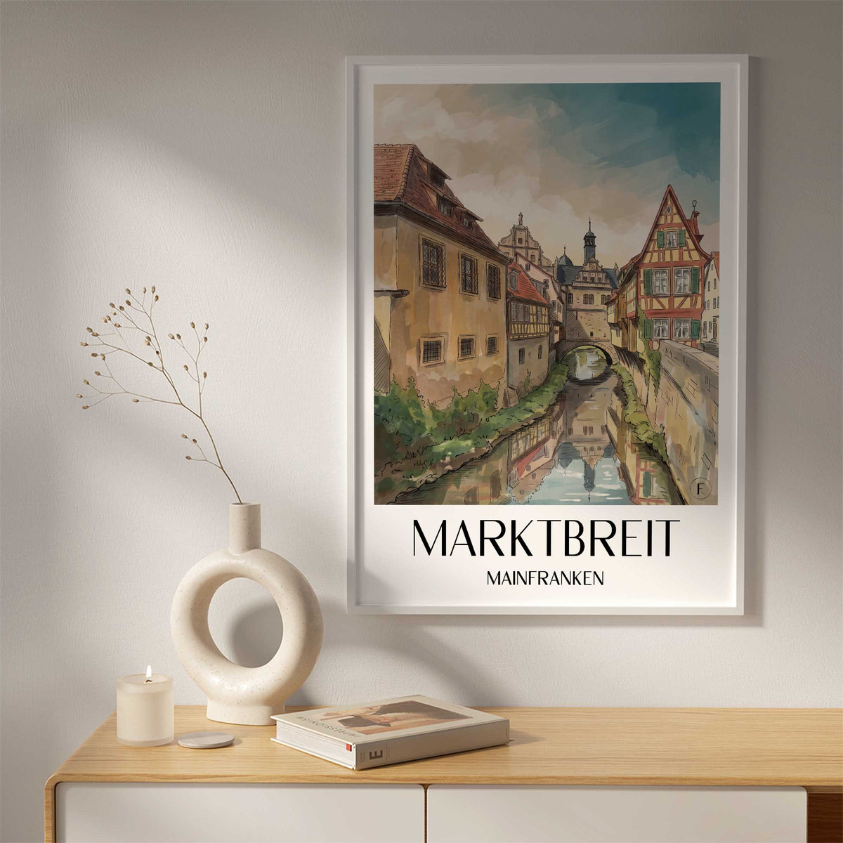 marktbreit-mainfranken-deutschland-poster-aquarell