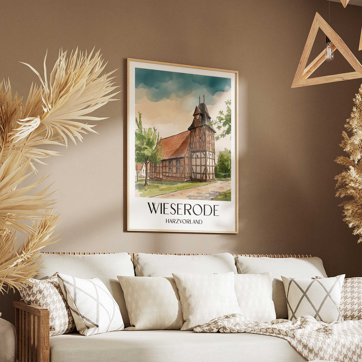 wieserode-harzvorland-deutschland-poster-aquarell