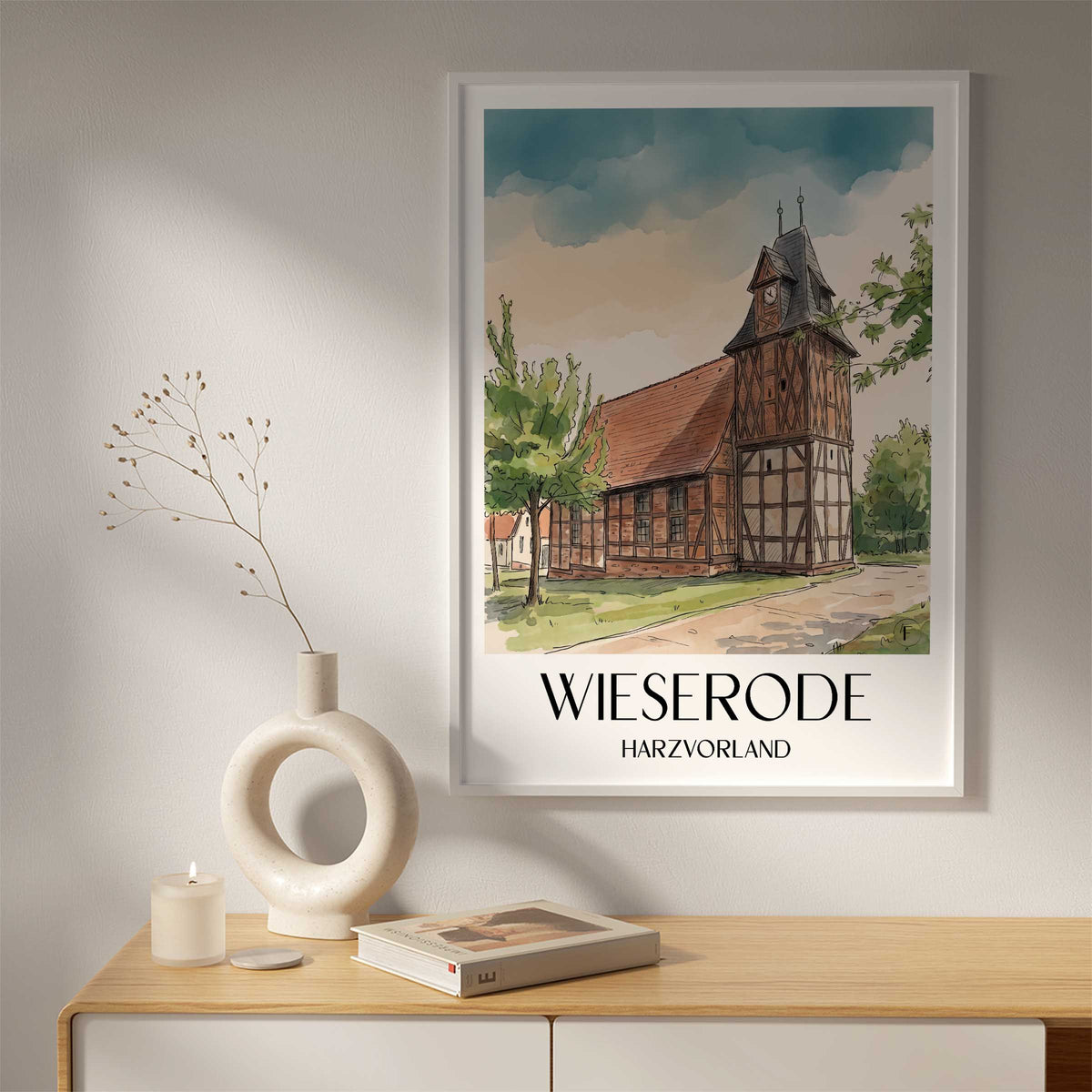 wieserode-harzvorland-deutschland-poster-aquarell