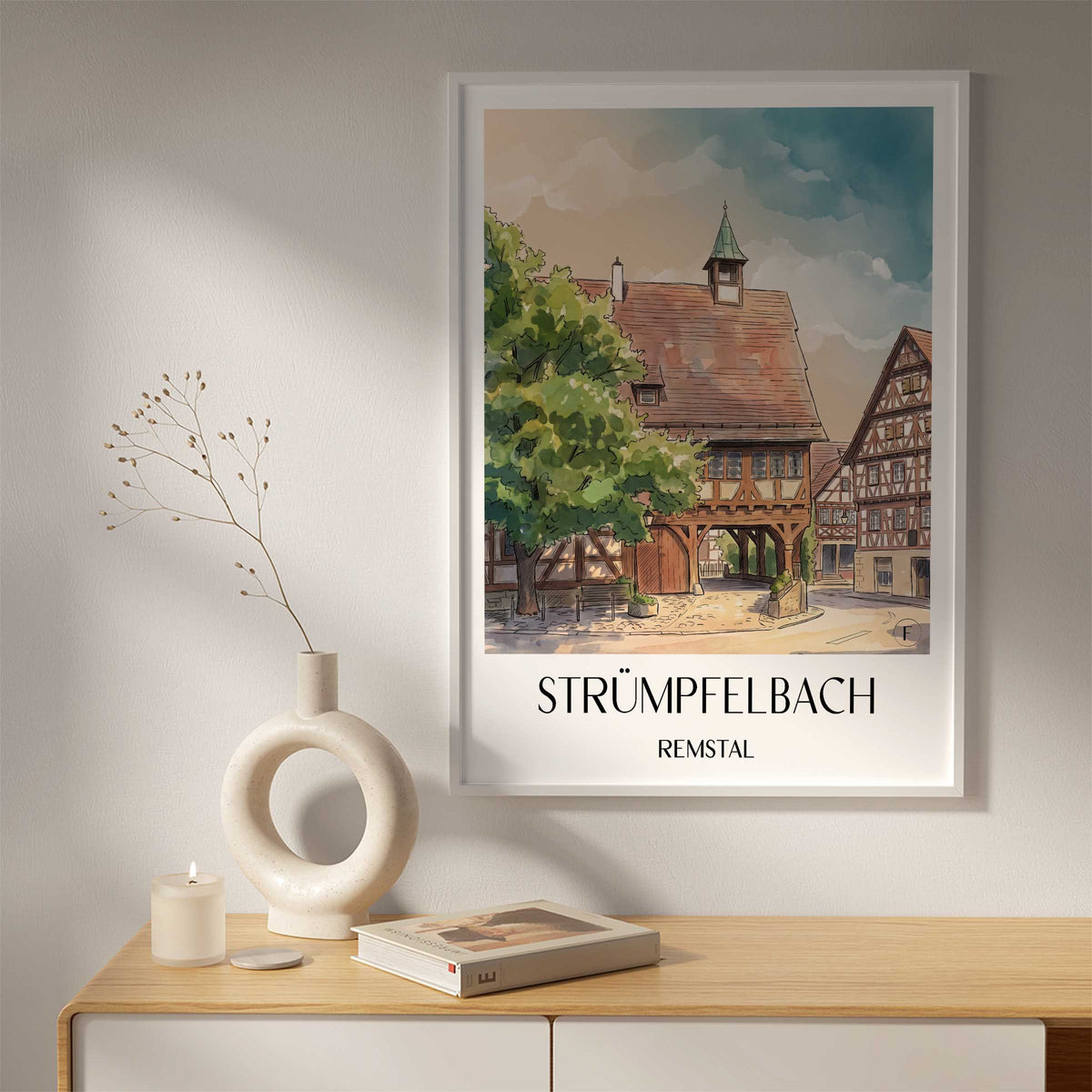 strümpfelbach-remstal-deutschland-poster-aquarell