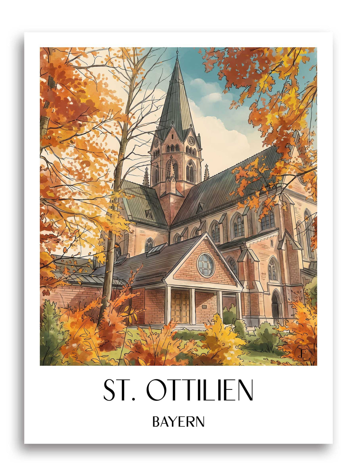 st.-ottilien-bayern-deutschland-poster-aquarell