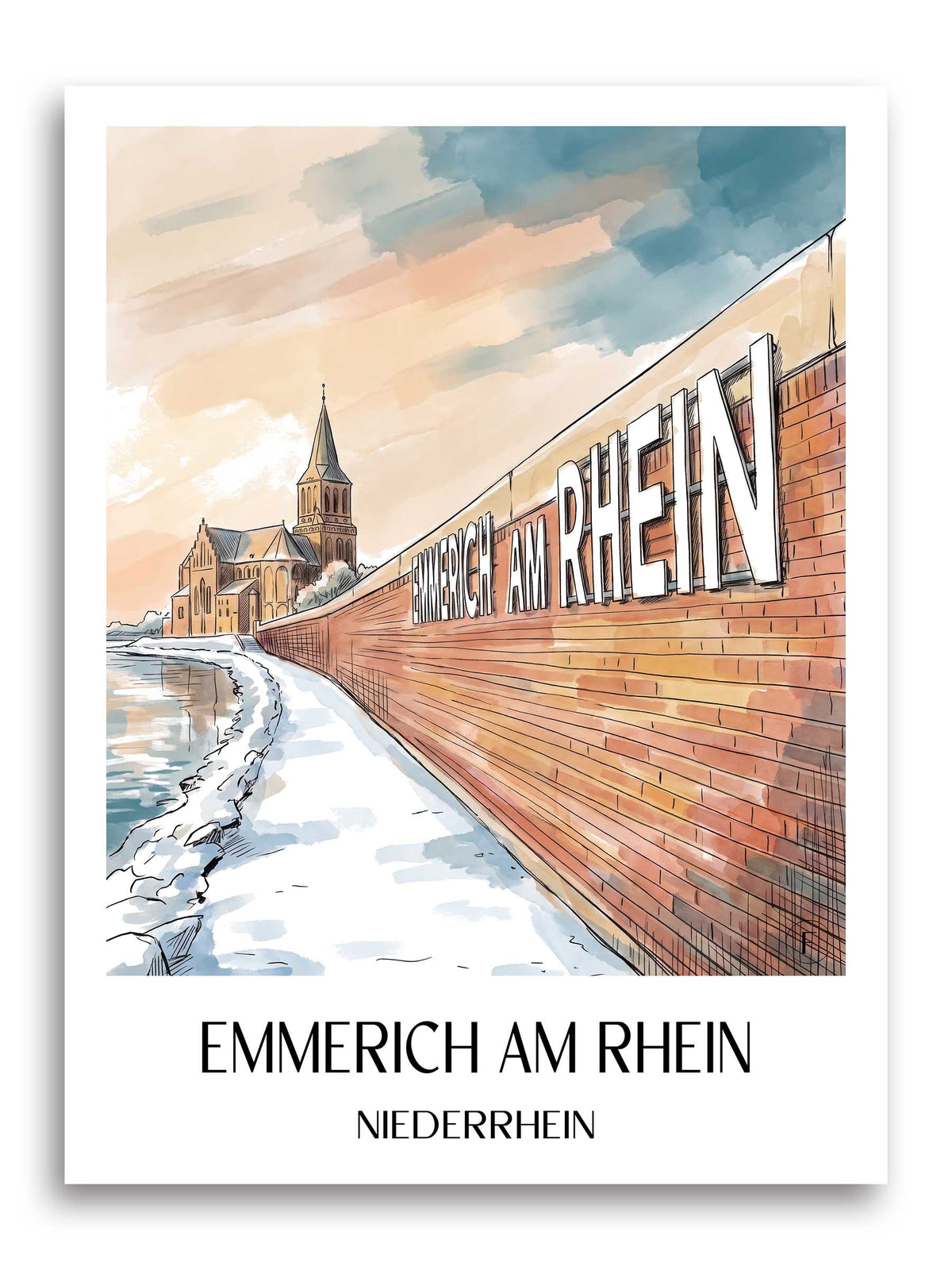 emmerich-am-rhein-niederrhein-deutschland-poster-aquarell