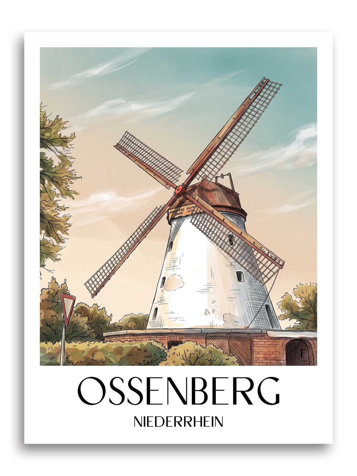 ossenberg-niederrhein-deutschland-poster-aquarell