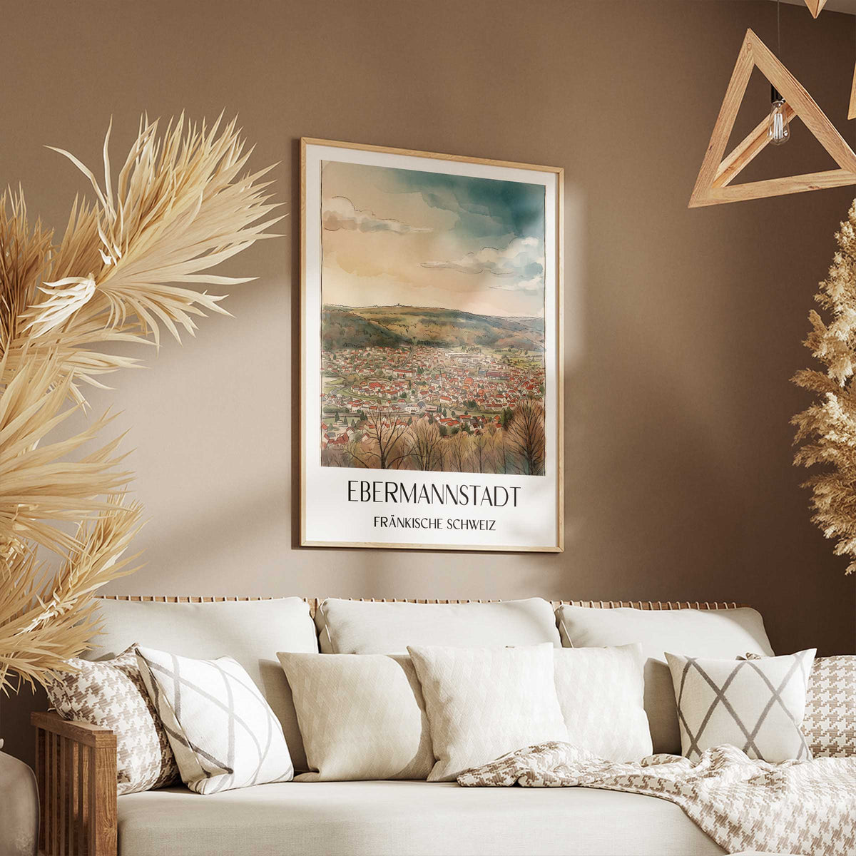 ebermannstadt-fränkische-schweiz-deutschland-poster-aquarell