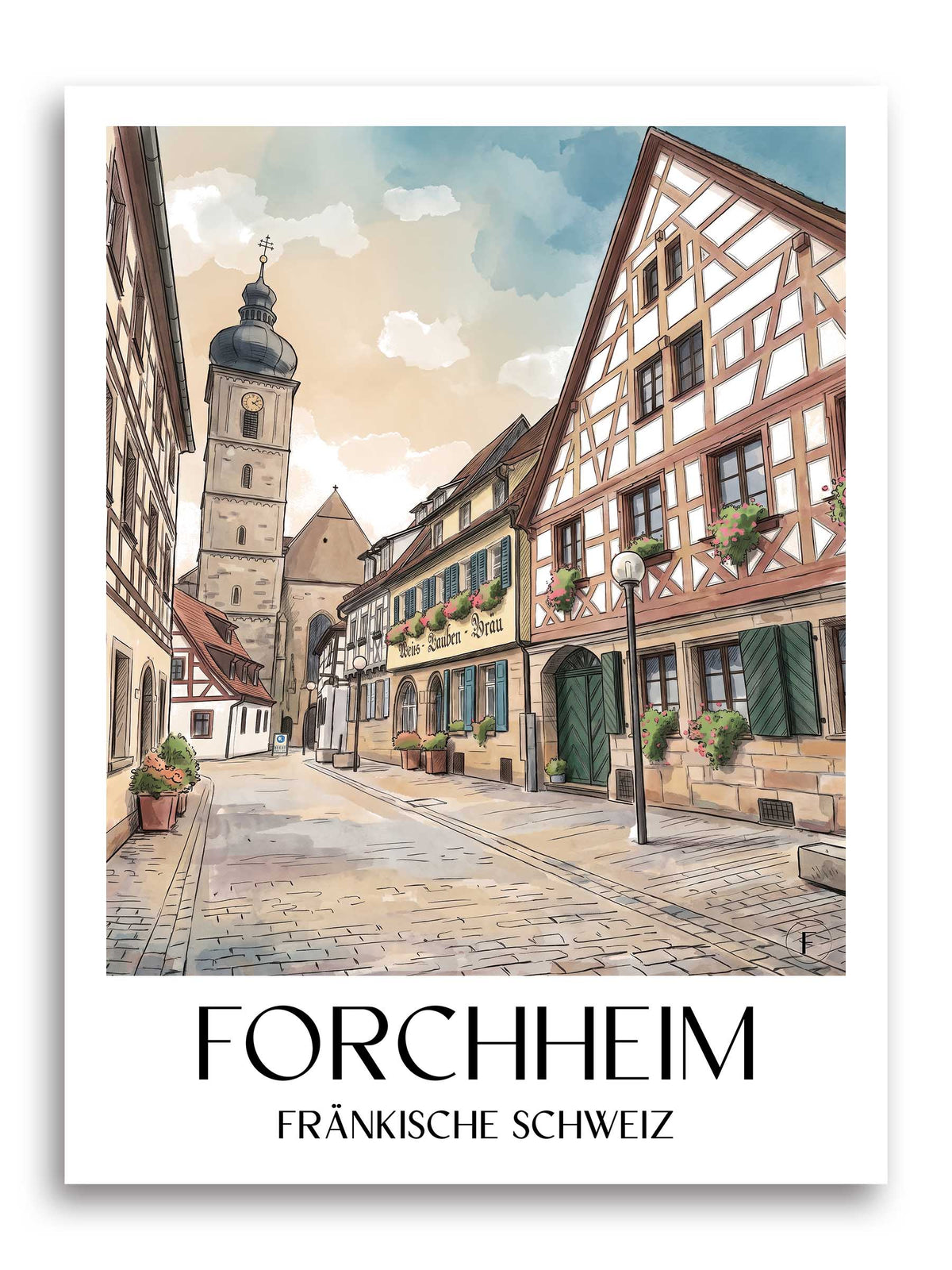 forchheim-fränkische-schweiz-deutschland-poster-aquarell