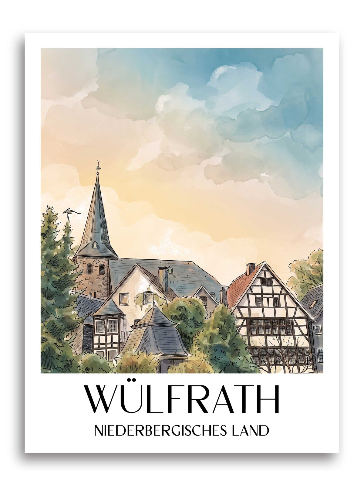 wülfrath-niederbergisches-land-deutschland-poster-aquarell