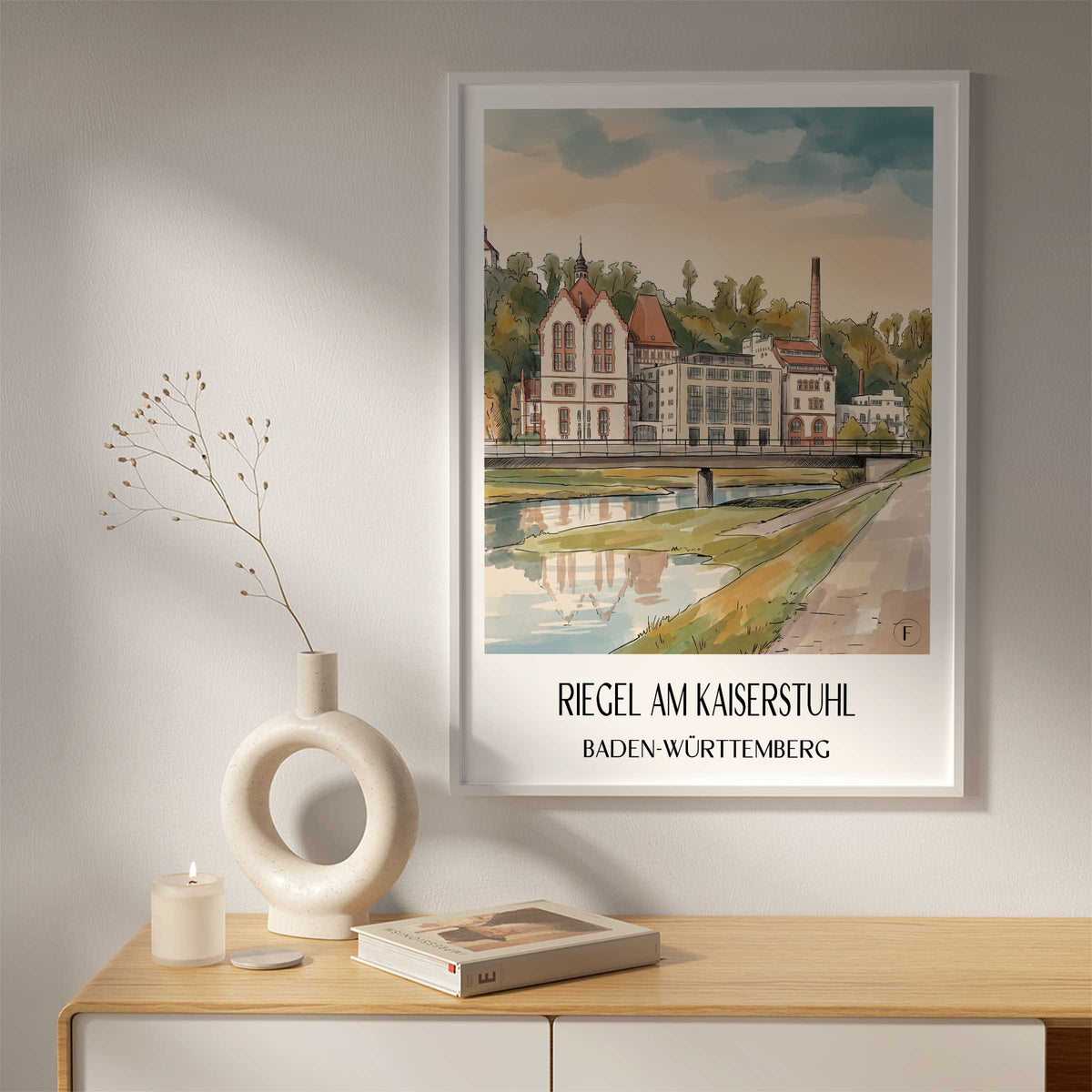 riegel-am-kaiserstuhl-baden-württemberg-deutschland-poster-aquarell
