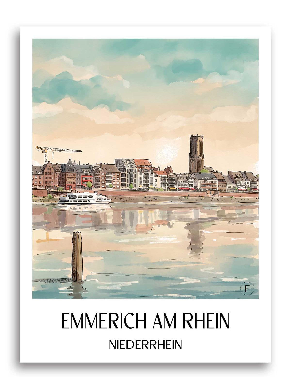emmerich-am-rhein-niederrhein-deutschland-poster-aquarell