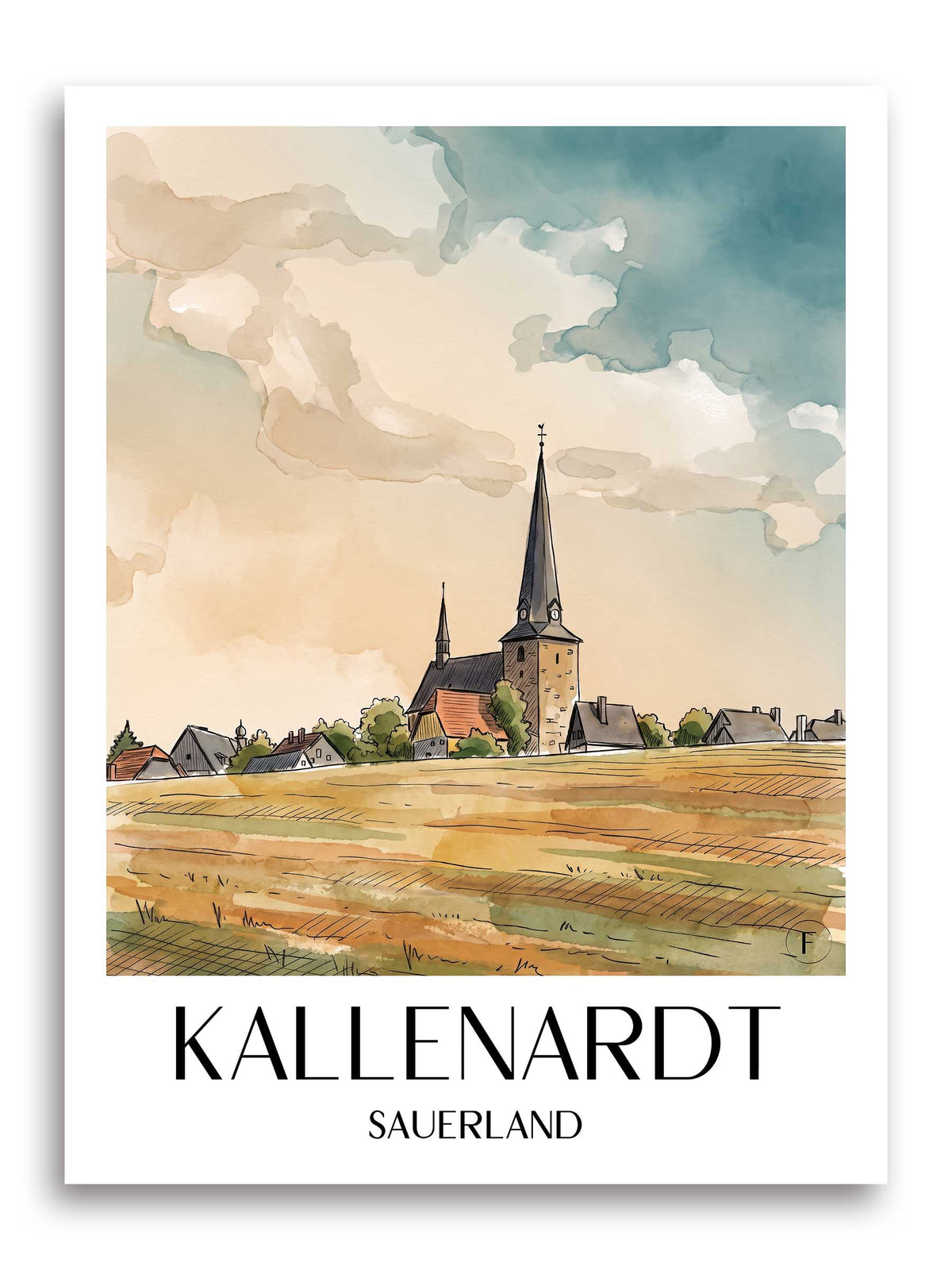 kallenardt-sauerland-deutschland-poster-aquarell