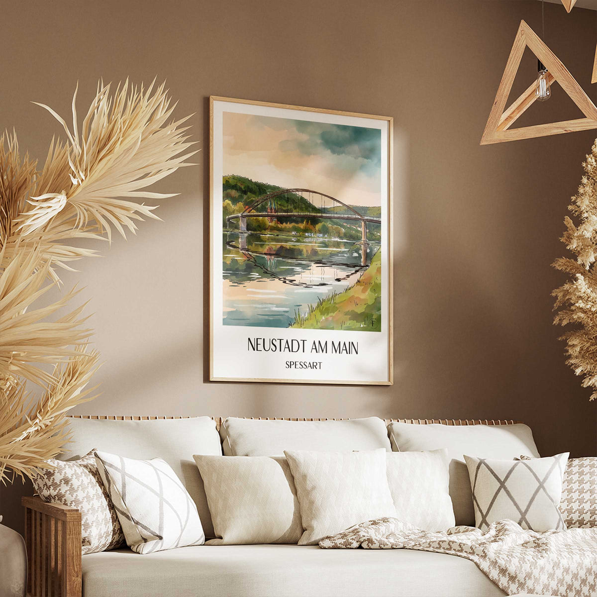 neustadt-am-main-spessart-deutschland-poster-aquarell