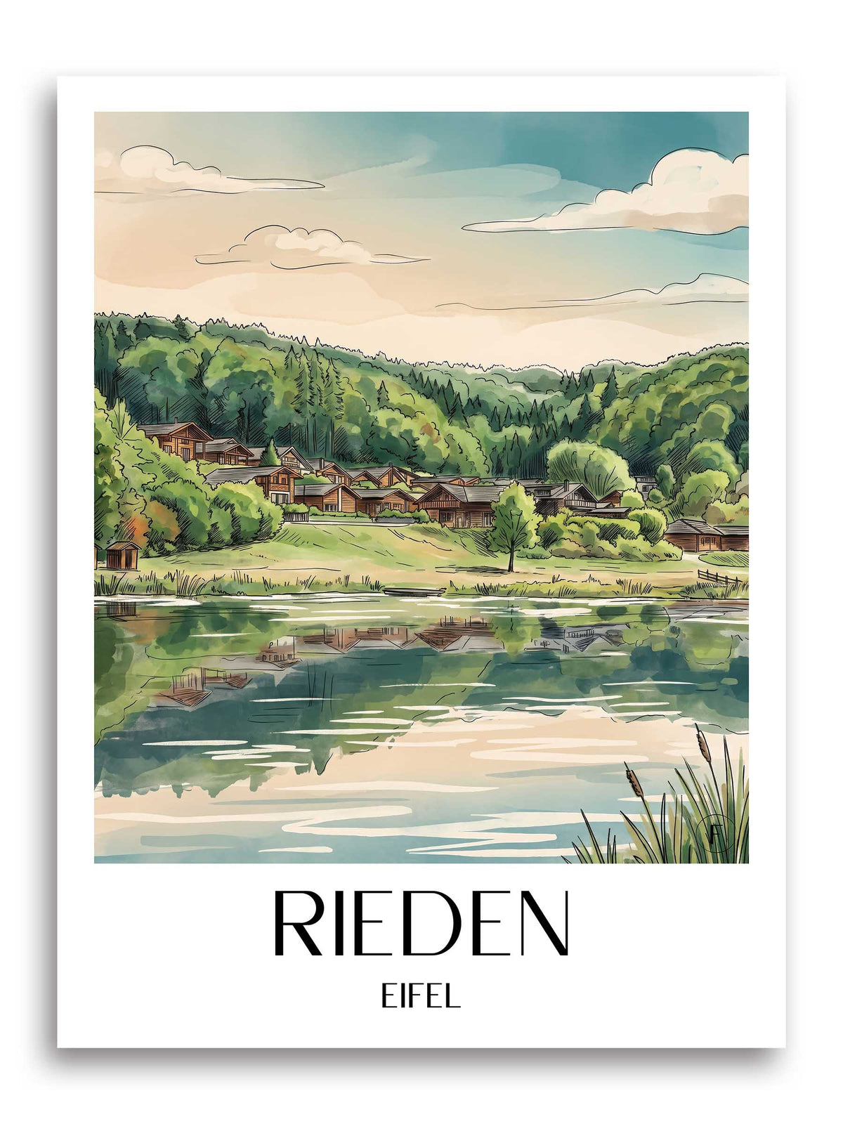 rieden-eifel-deutschland-poster-aquarell