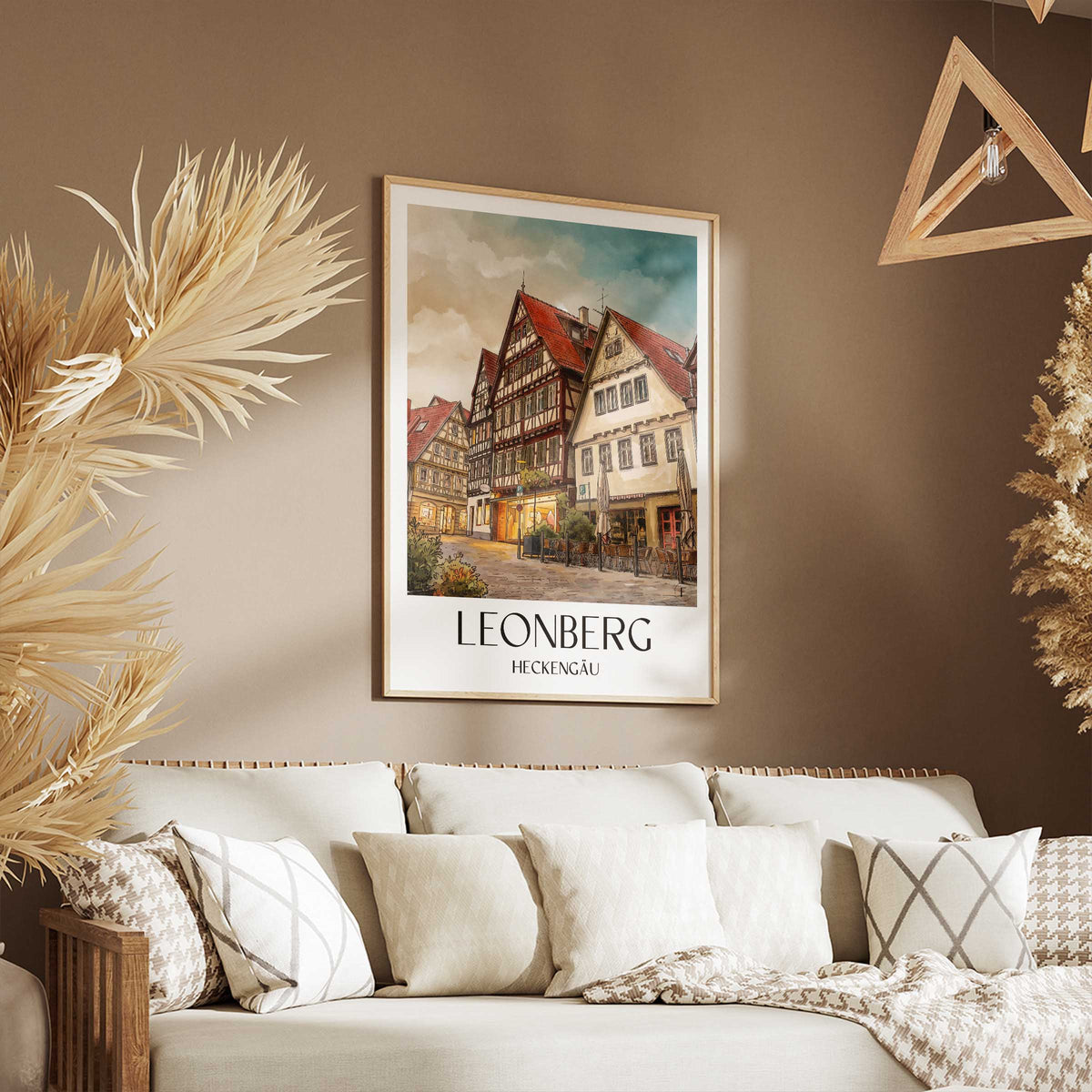 leonberg-heckengäu-deutschland-poster-aquarell