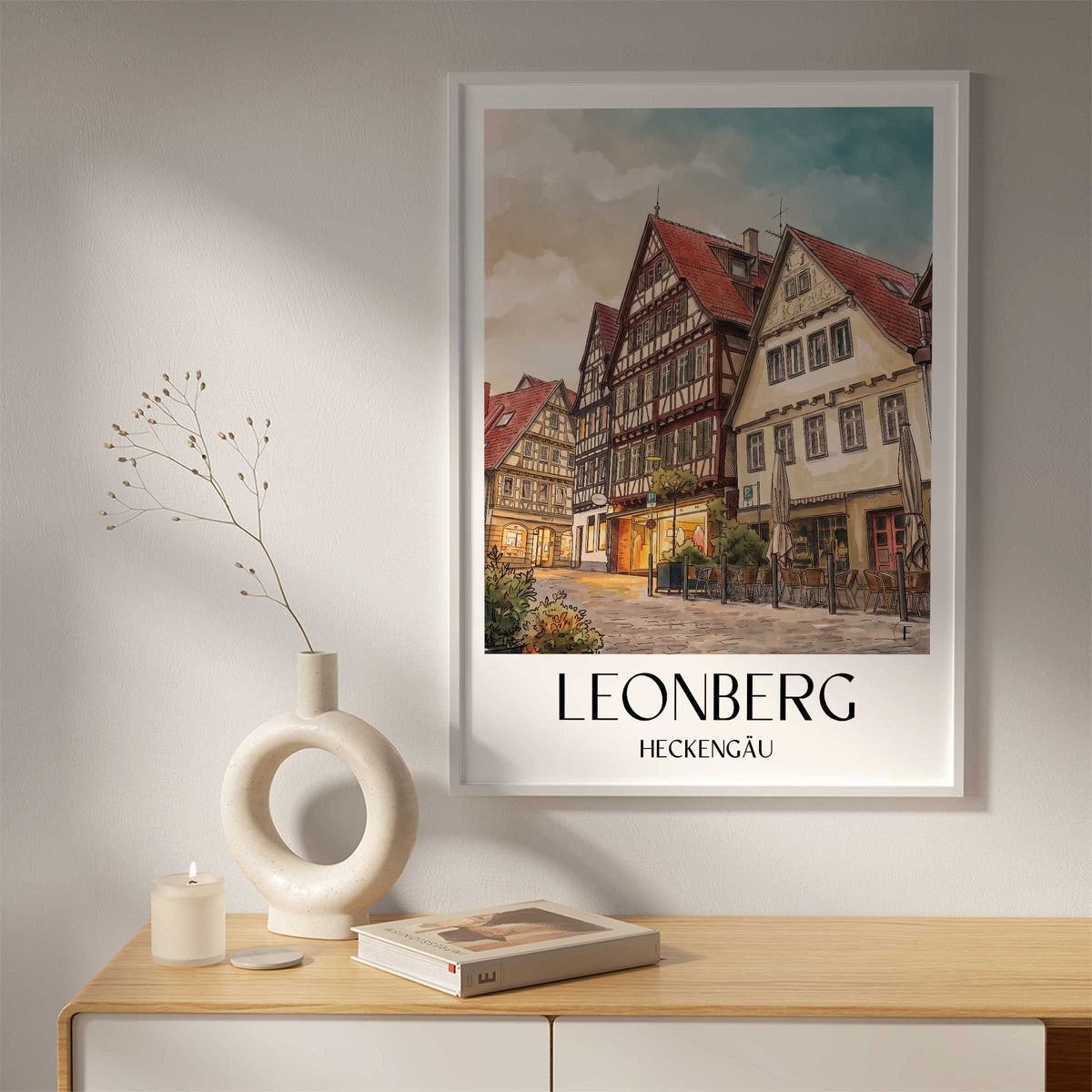 leonberg-heckengäu-deutschland-poster-aquarell