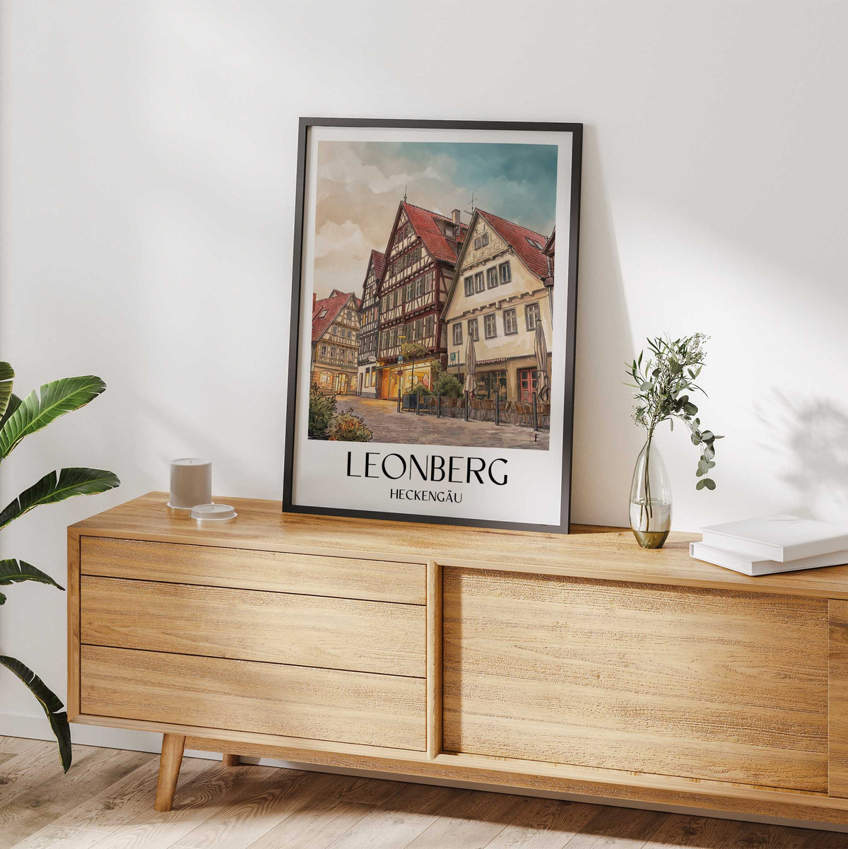 leonberg-heckengäu-deutschland-poster-aquarell