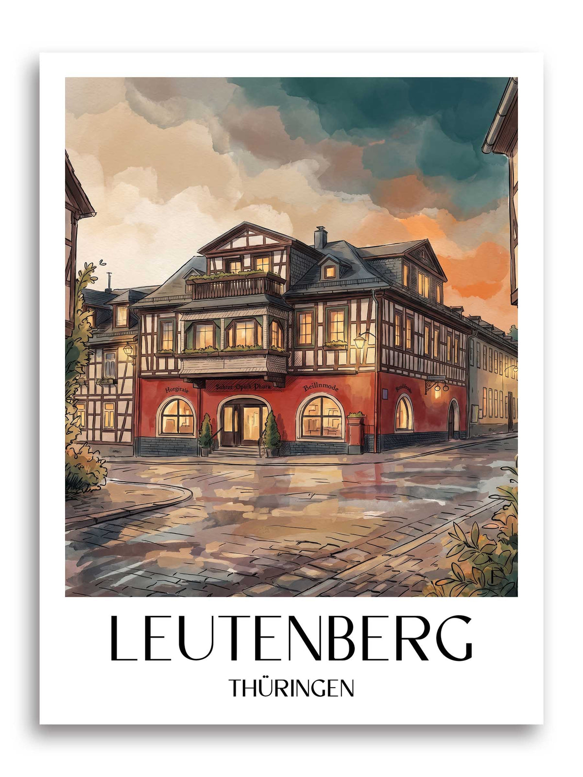 leutenberg-thüringen-deutschland-poster-aquarell