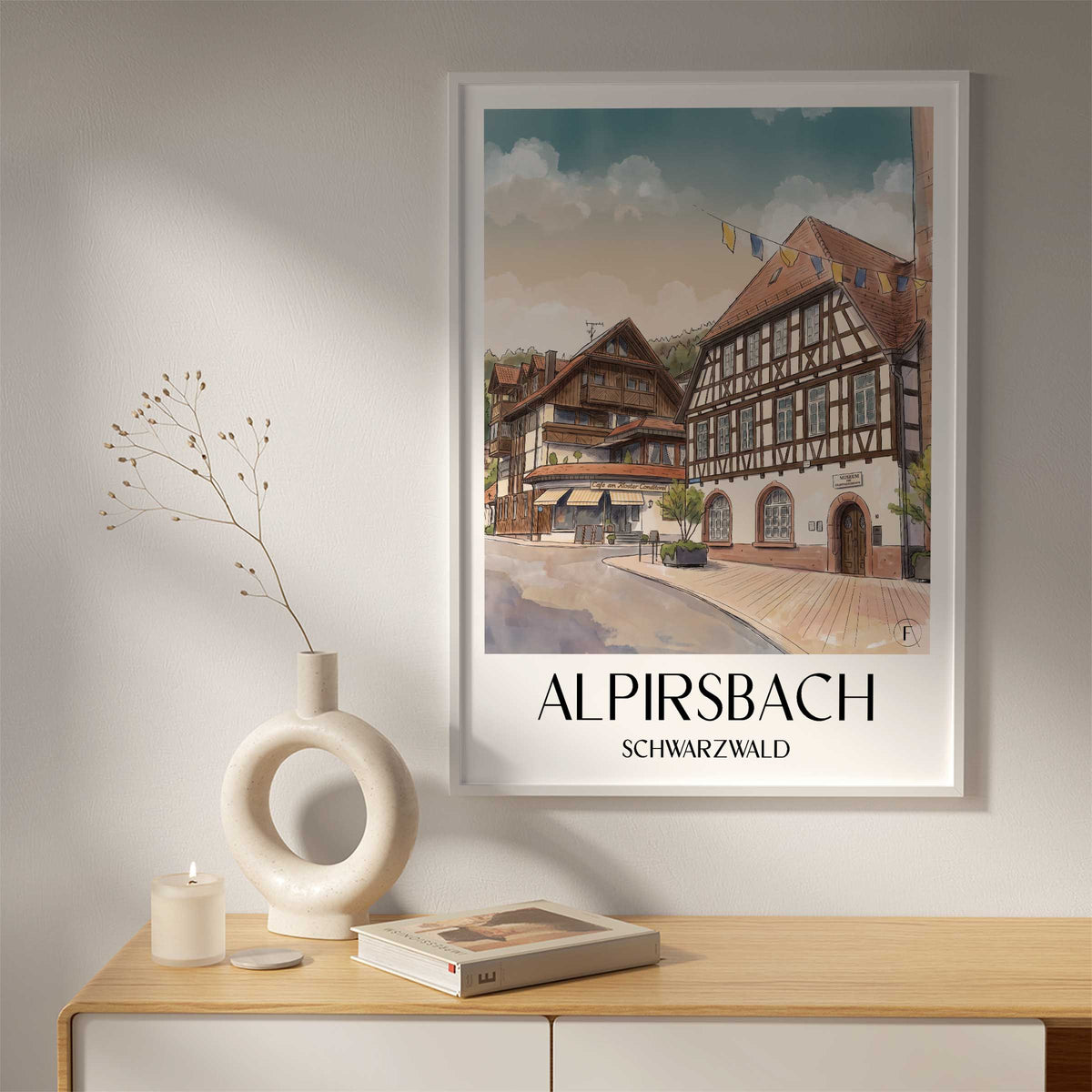 alpirsbach-schwarzwald-deutschland-poster-aquarell