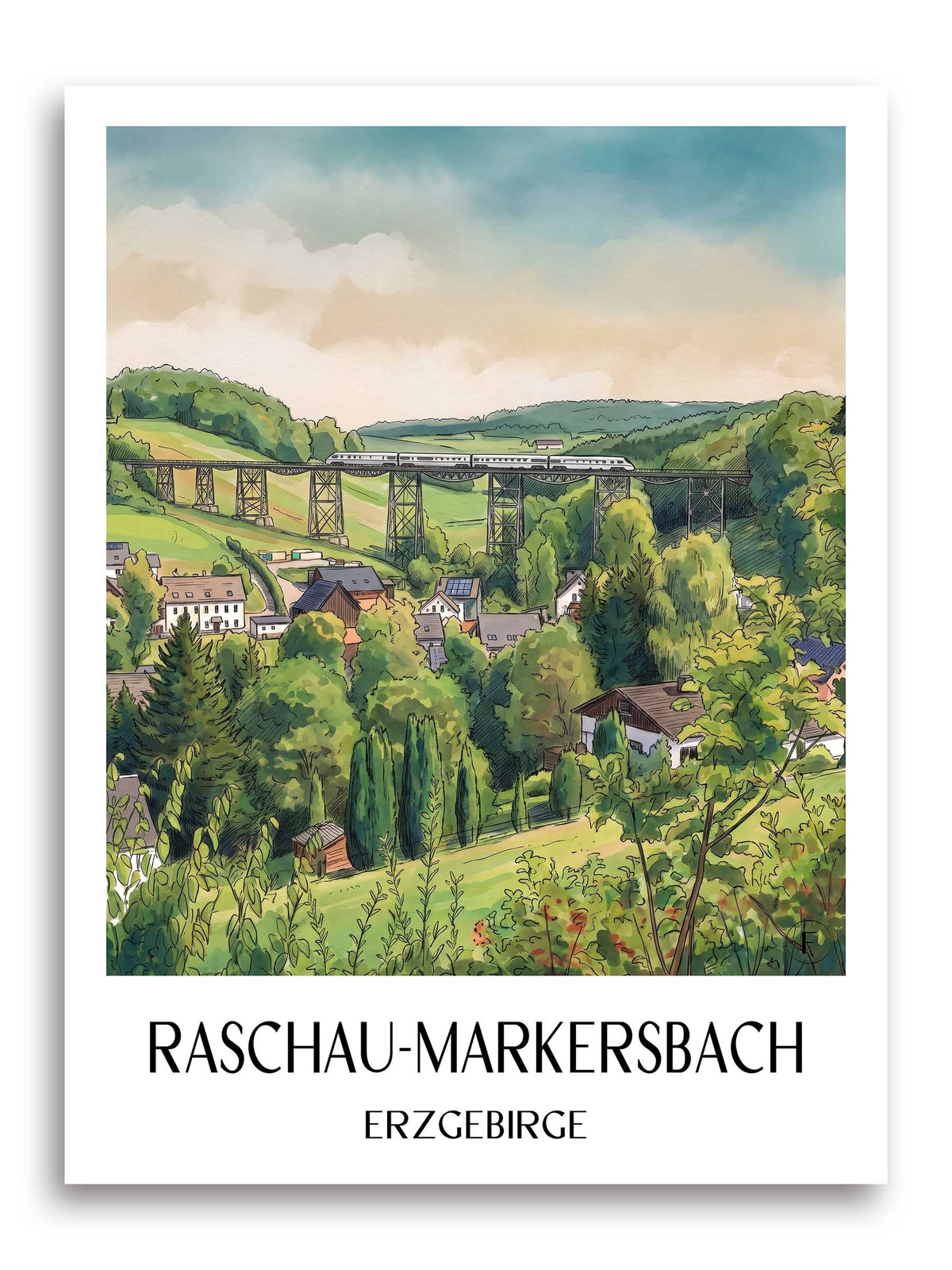 raschau-markersbach-erzgebirge-deutschland-poster-aquarell