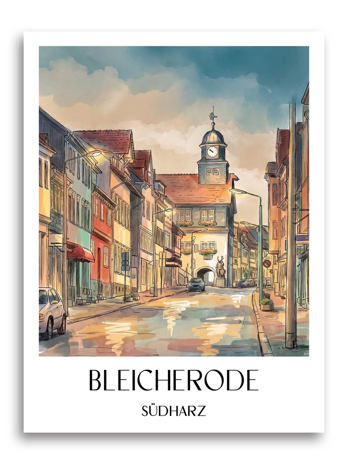 bleicherode--südharz-deutschland-poster-aquarell