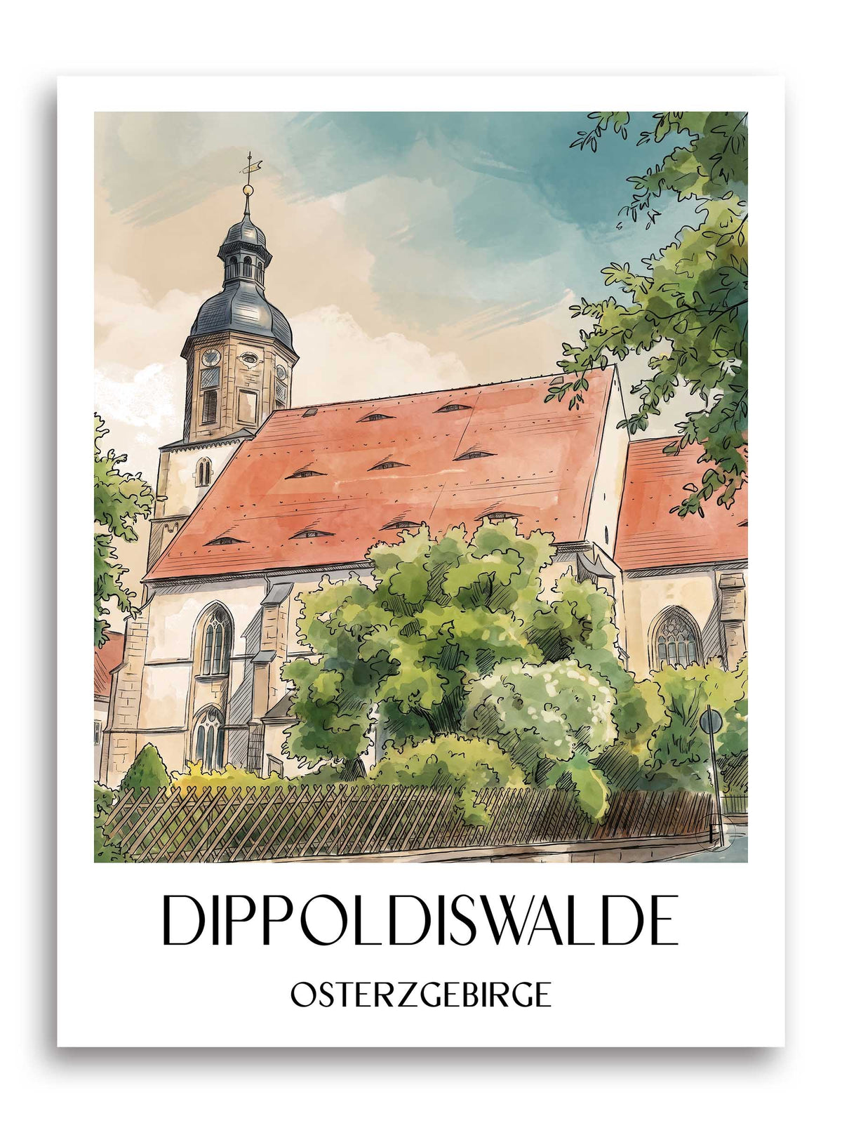dippoldiswalde-osterzgebirge-deutschland-poster-aquarell