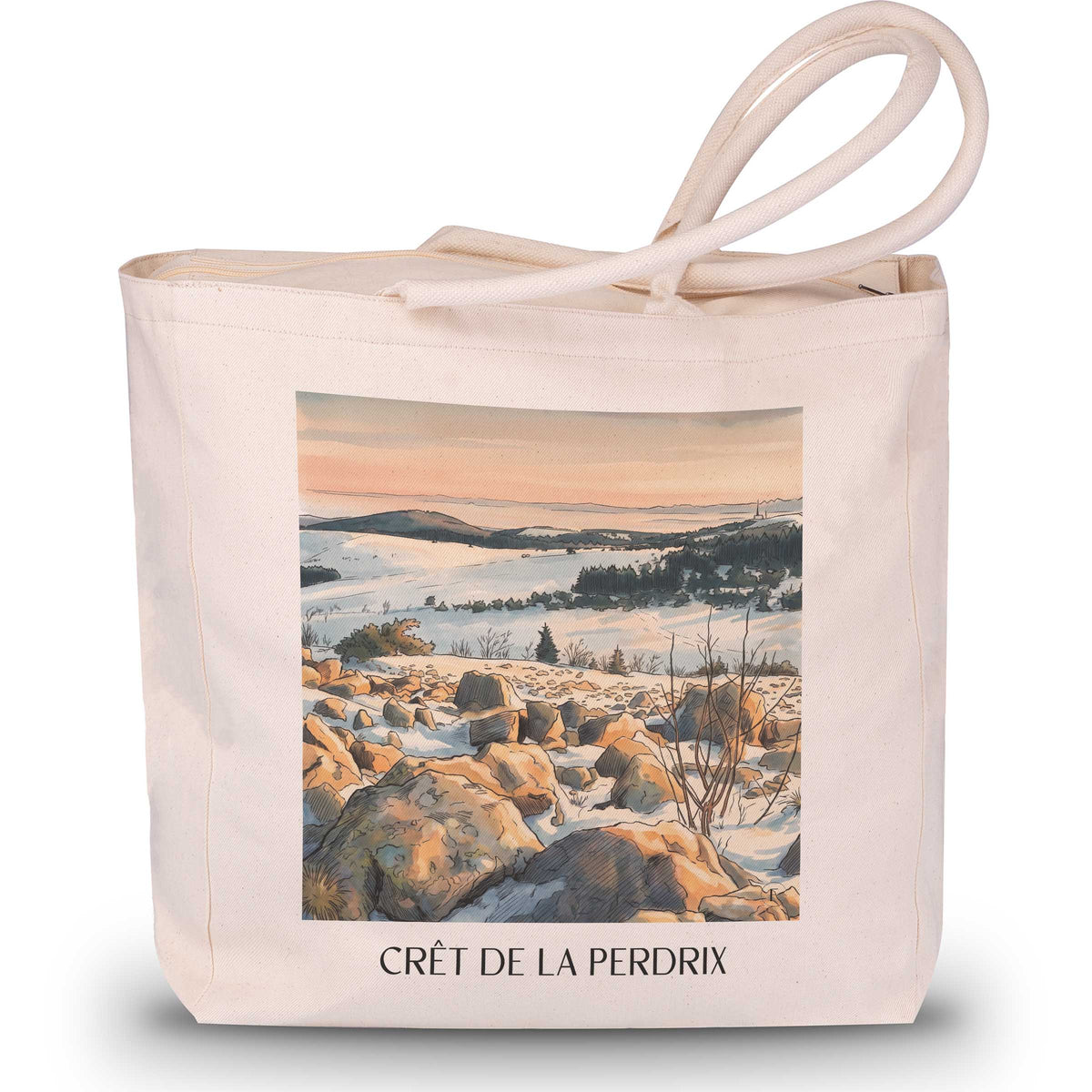 Crêt de la Perdrix Shopping Tasche - Pilat - Frankreich Tote Bag - Einkaufstasche im Aquarell Stil