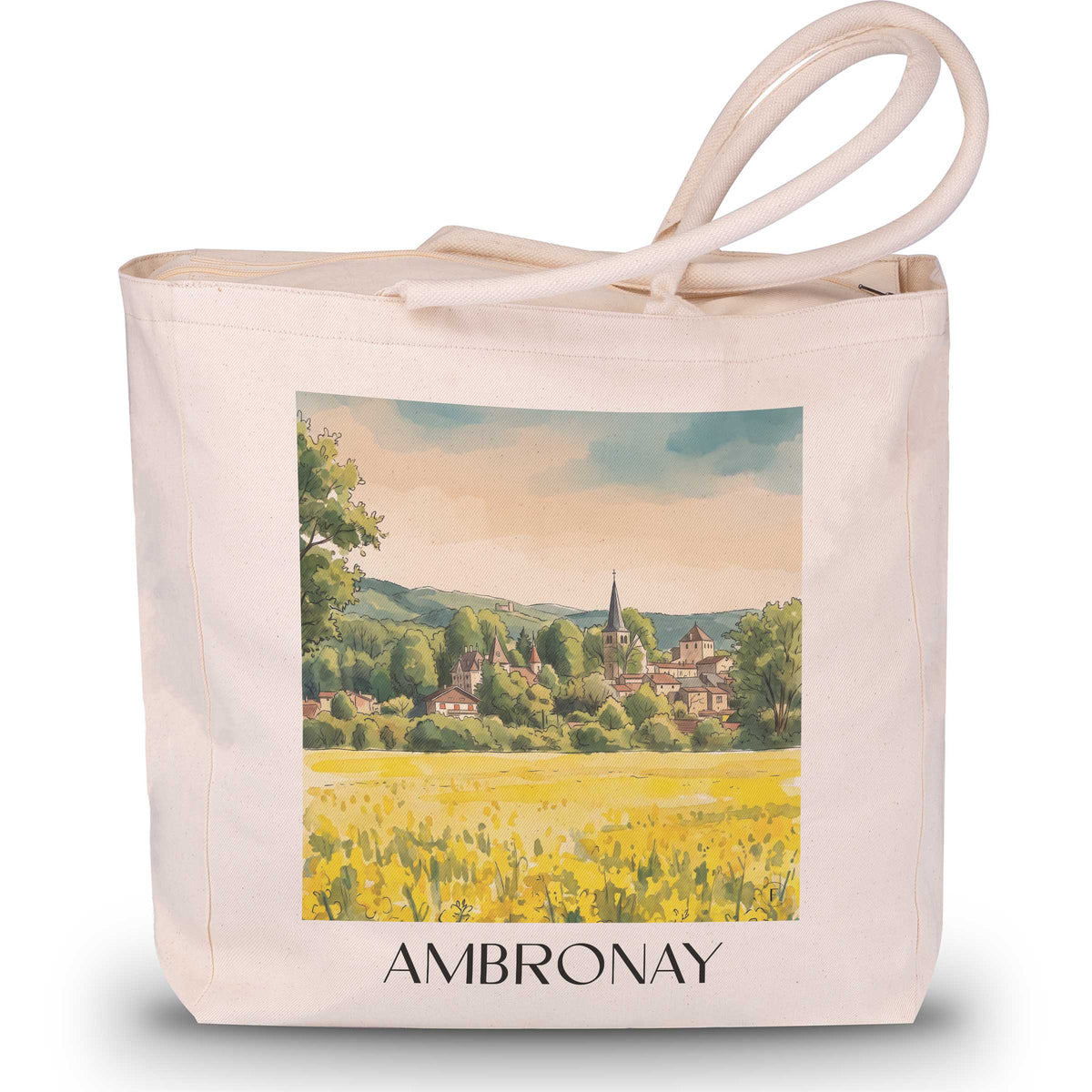 ambronay-ain-frankreich-einkaufstasche-aquarell