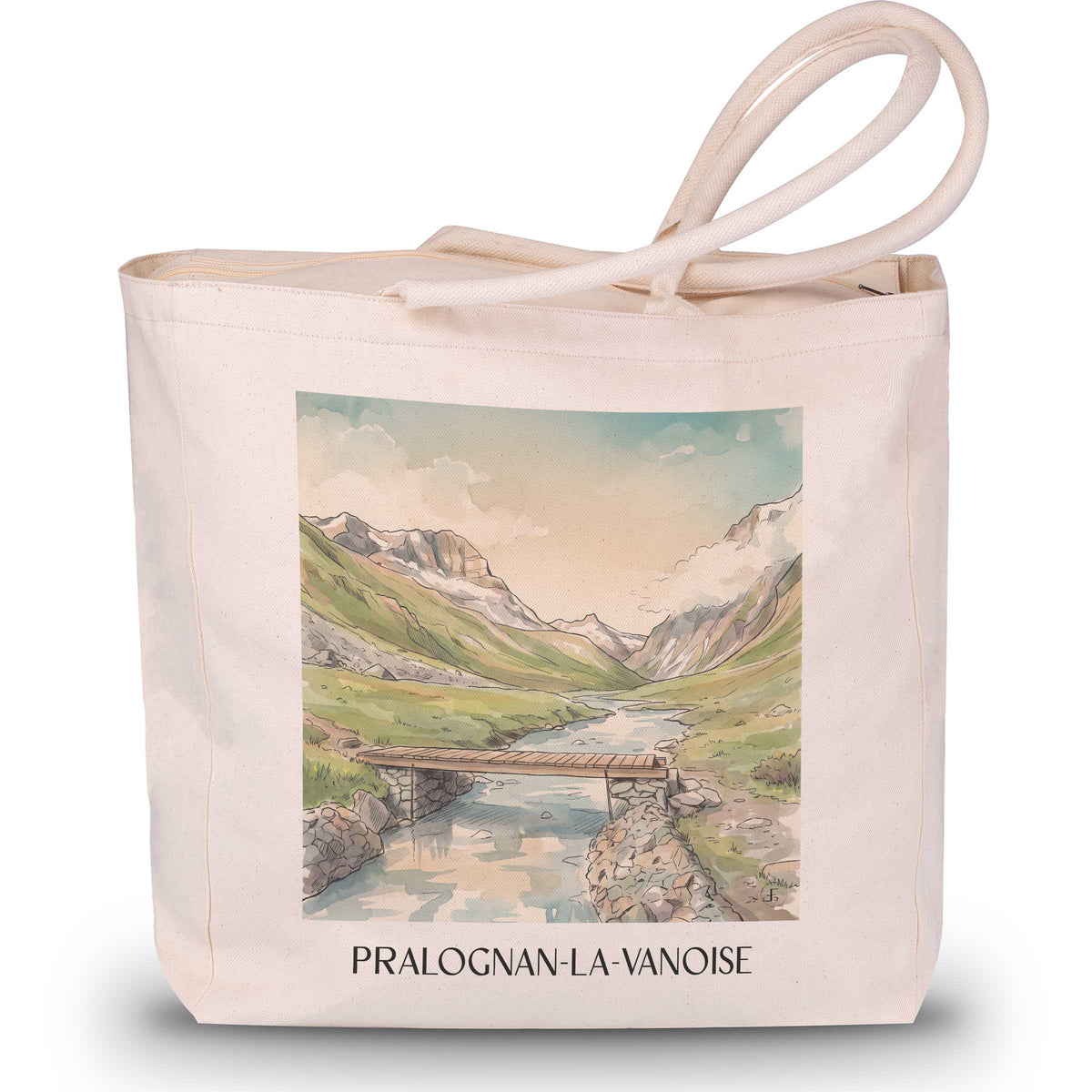 Pralognan-la-Vanoise Shopping Tasche - Vanoise - Frankreich Tote Bag - Einkaufstasche im Aquarell Stil