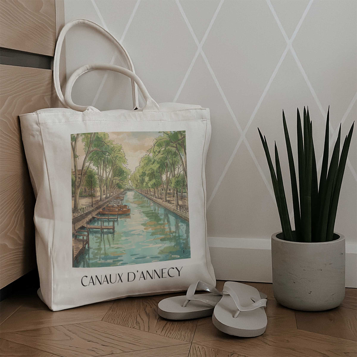 canaux-d'annecy-haute-savoie-frankreich-einkaufstasche-aquarell
