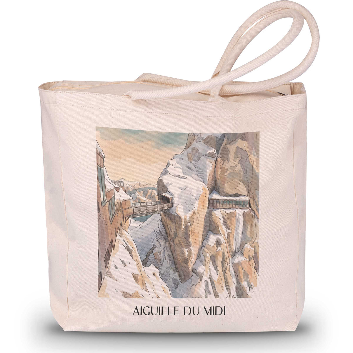 Aiguille du Midi Shopping Tasche - Chamonix - Frankreich Tote Bag - Einkaufstasche im Aquarell Stil