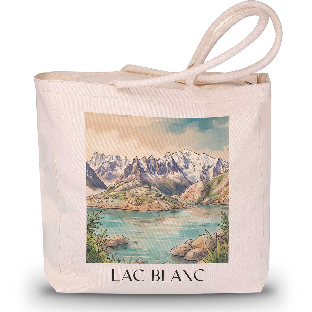 lac-blanc-massif-du-mont-blanc-frankreich-einkaufstasche-aquarell