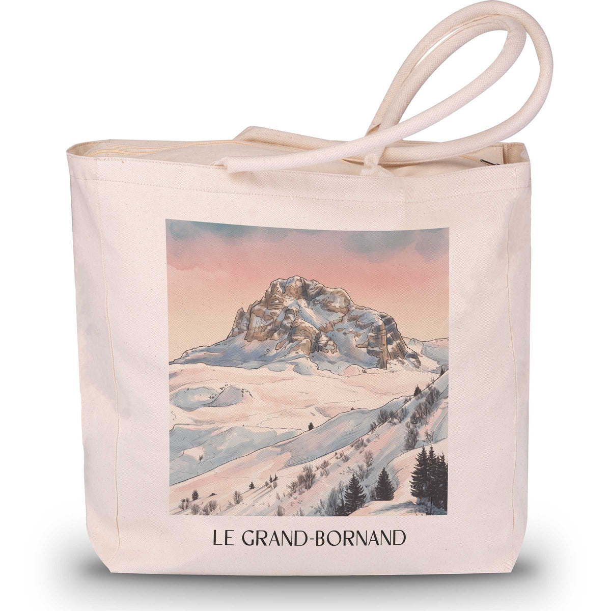 le-grand-bornand-aravis-frankreich-einkaufstasche-aquarell