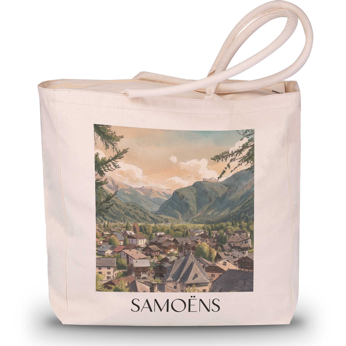 samoëns-faucigny-frankreich-einkaufstasche-aquarell