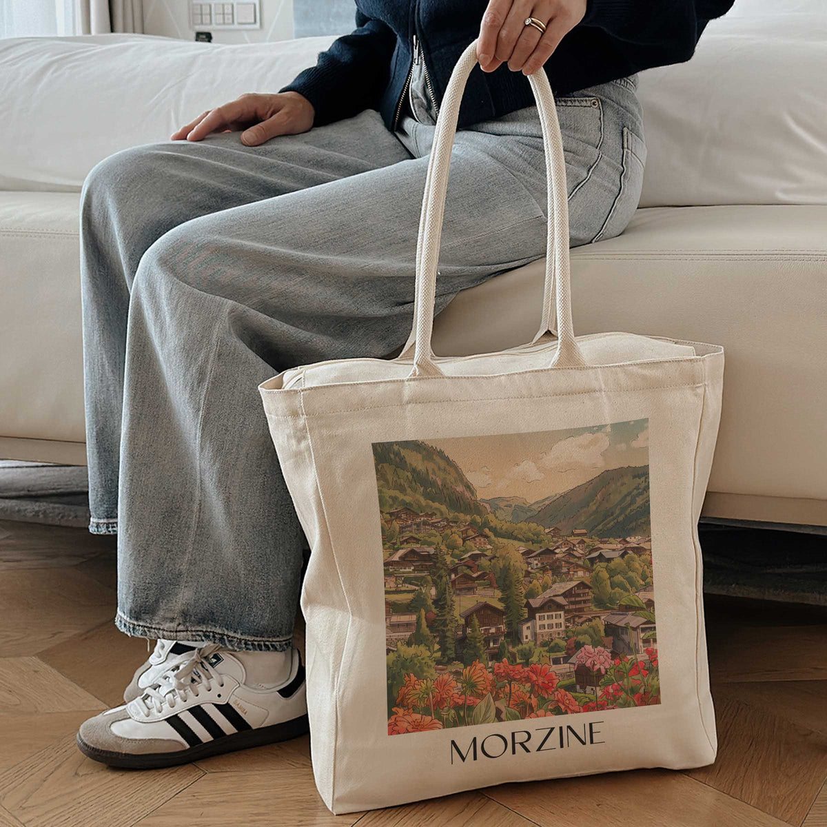 morzine-portes-du-soleil-frankreich-einkaufstasche-aquarell