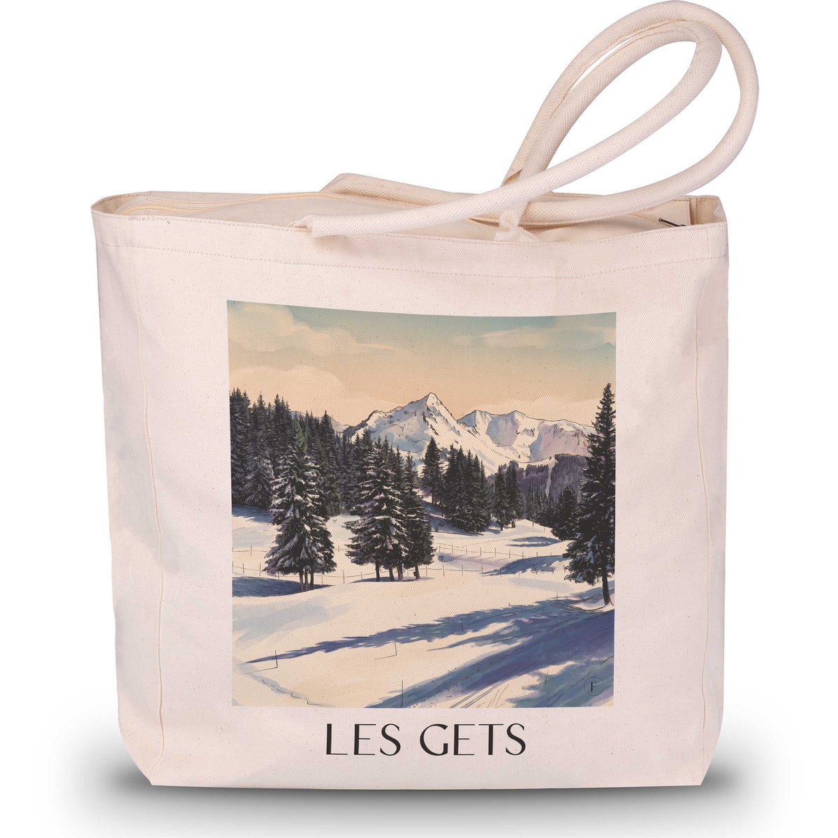 Les Gets Shopping Tasche - Portes du Soleil - Frankreich Tote Bag - Einkaufstasche im Aquarell Stil